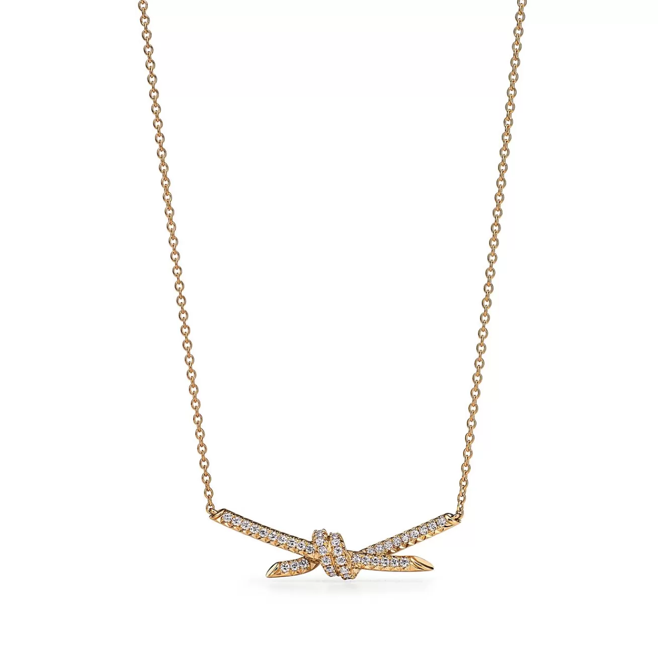 Tiffany & Co. Tiffany Knot Pendant in Yellow Gold with Diamonds | ^ Necklaces & Pendants | Gold Jewelry