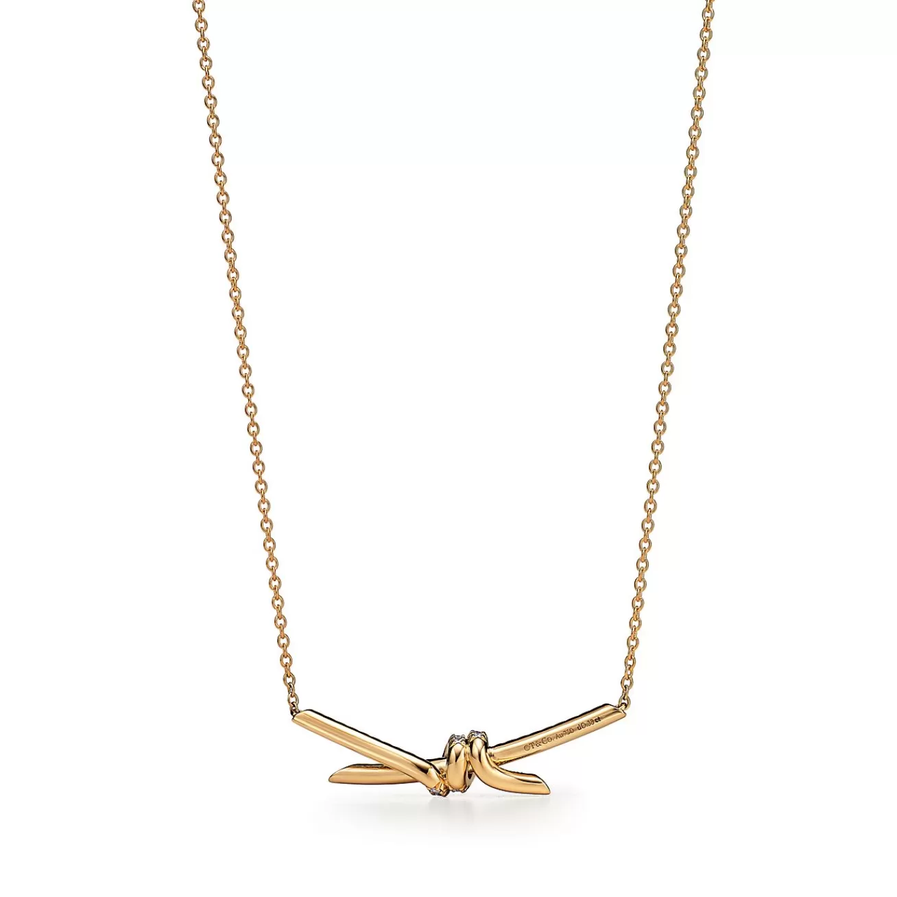 Tiffany & Co. Tiffany Knot Pendant in Yellow Gold with Diamonds | ^ Necklaces & Pendants | Gold Jewelry