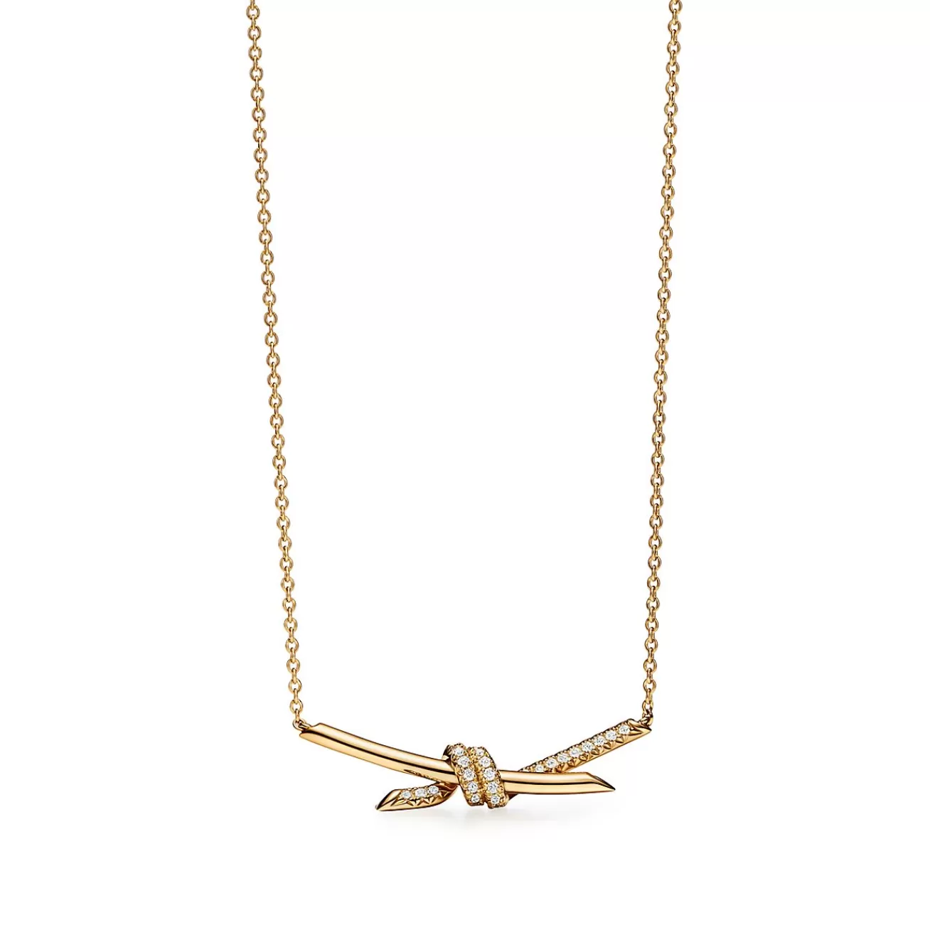 Tiffany & Co. Tiffany Knot Pendant in Yellow Gold with Diamonds | ^ Necklaces & Pendants | Gifts for Her