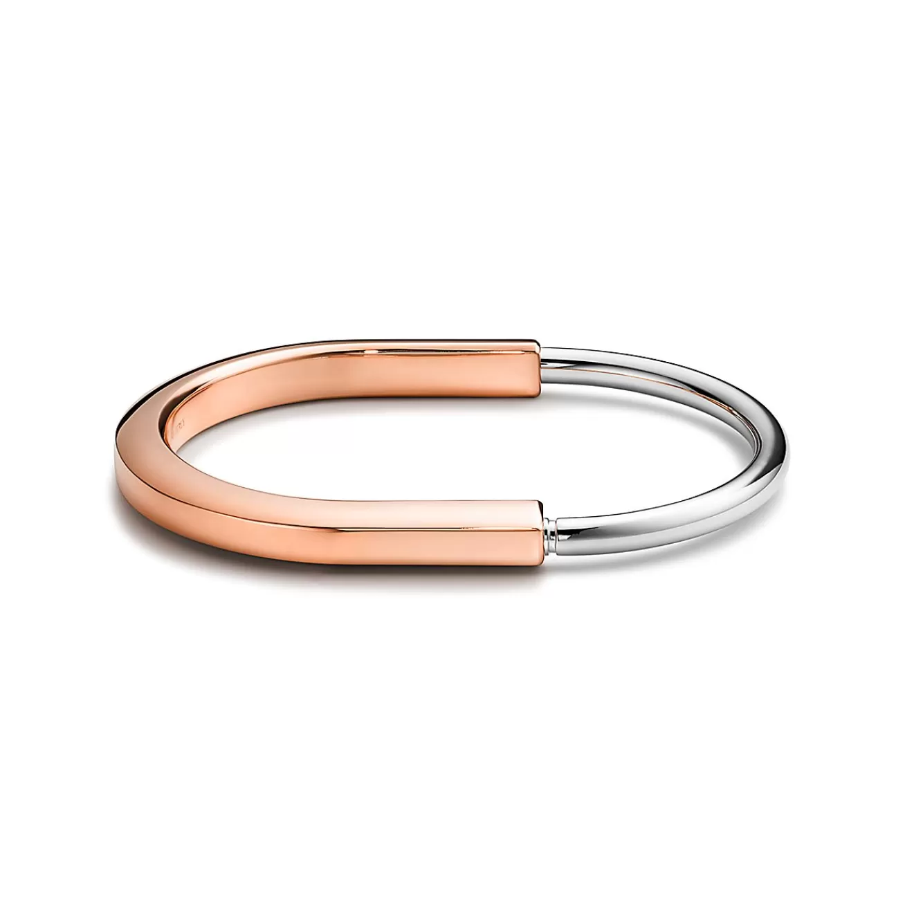 Tiffany & Co. Tiffany Lock Bangle in Rose and White Gold | ^ Bracelets | Gifts for Her