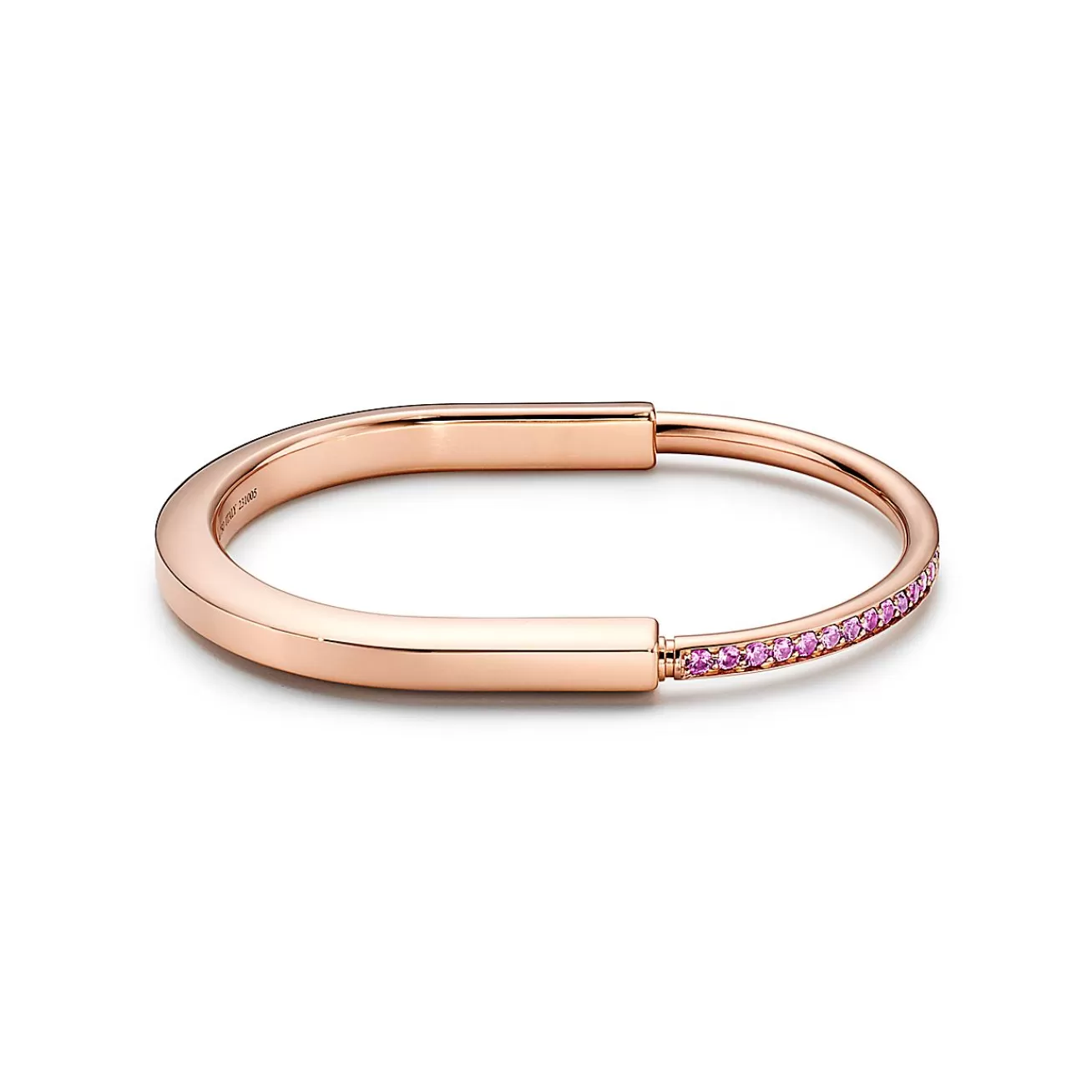 Tiffany & Co. Tiffany Lock Bangle in Rose Gold with Pink Sapphires | ^ Bracelets | New Jewelry