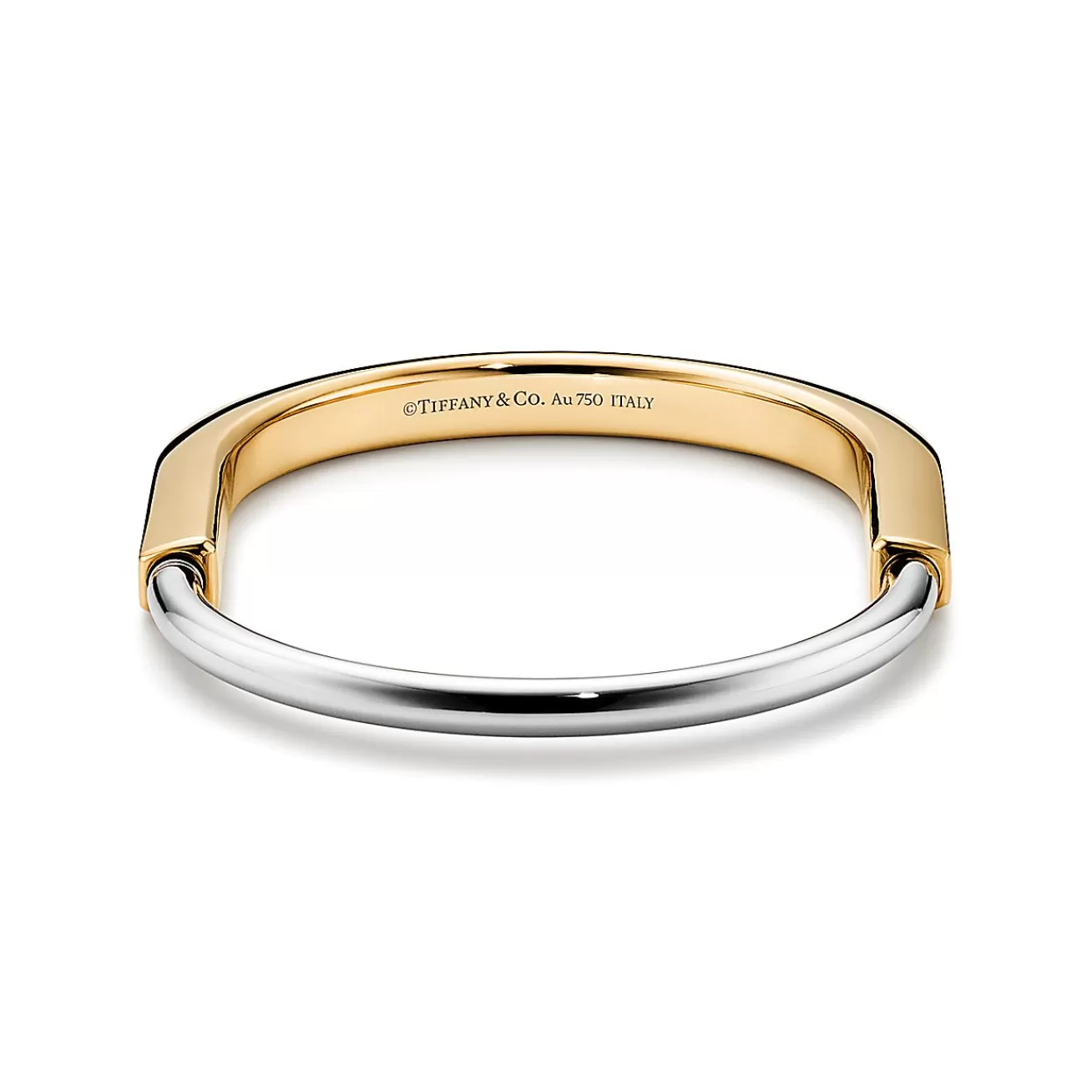 Tiffany & Co. Tiffany Lock Bangle in Yellow and White Gold | ^ Bracelets | Gifts for Her