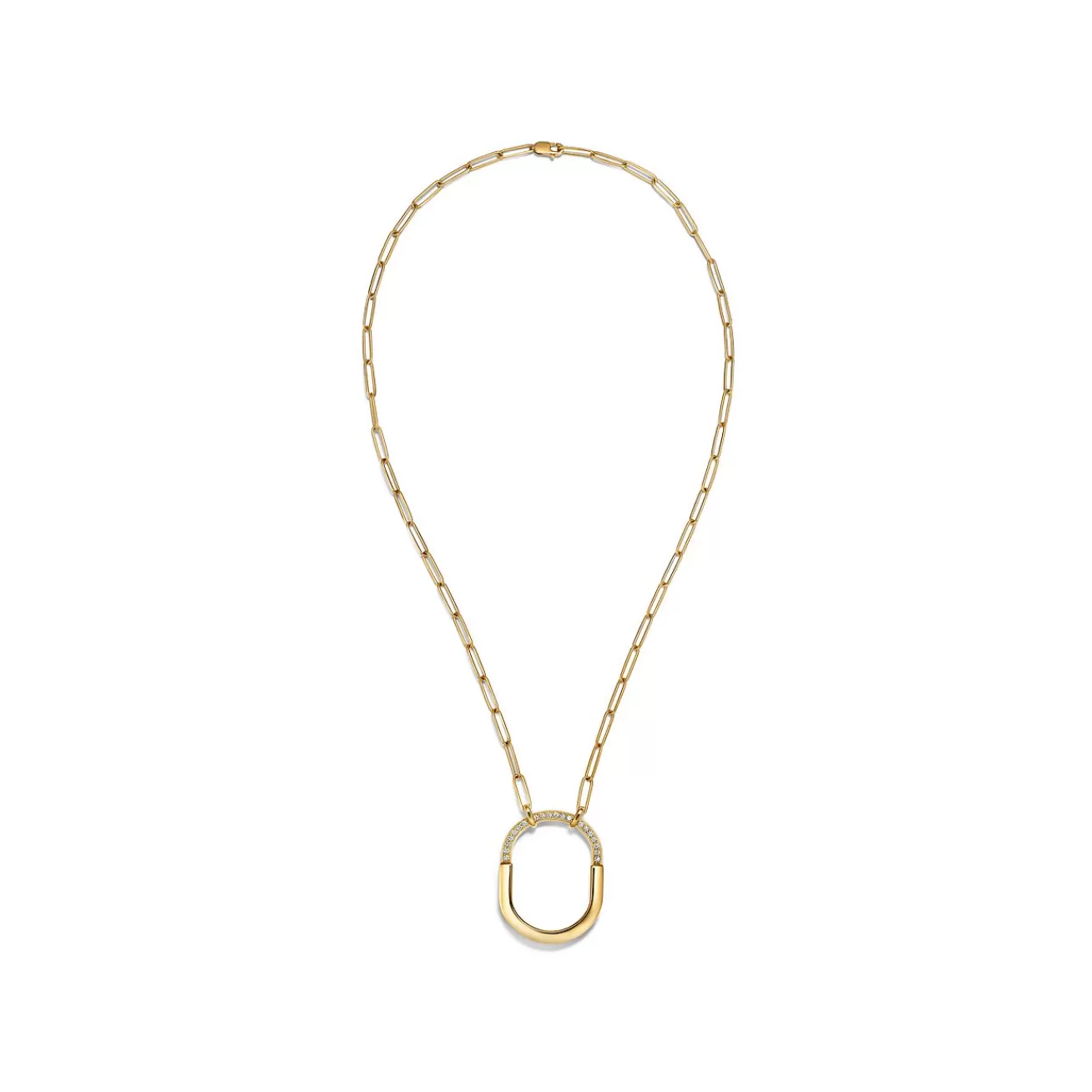 Tiffany & Co. Tiffany Lock Pendant in Yellow Gold with Diamonds, Large | ^ Necklaces & Pendants | Gifts for Her