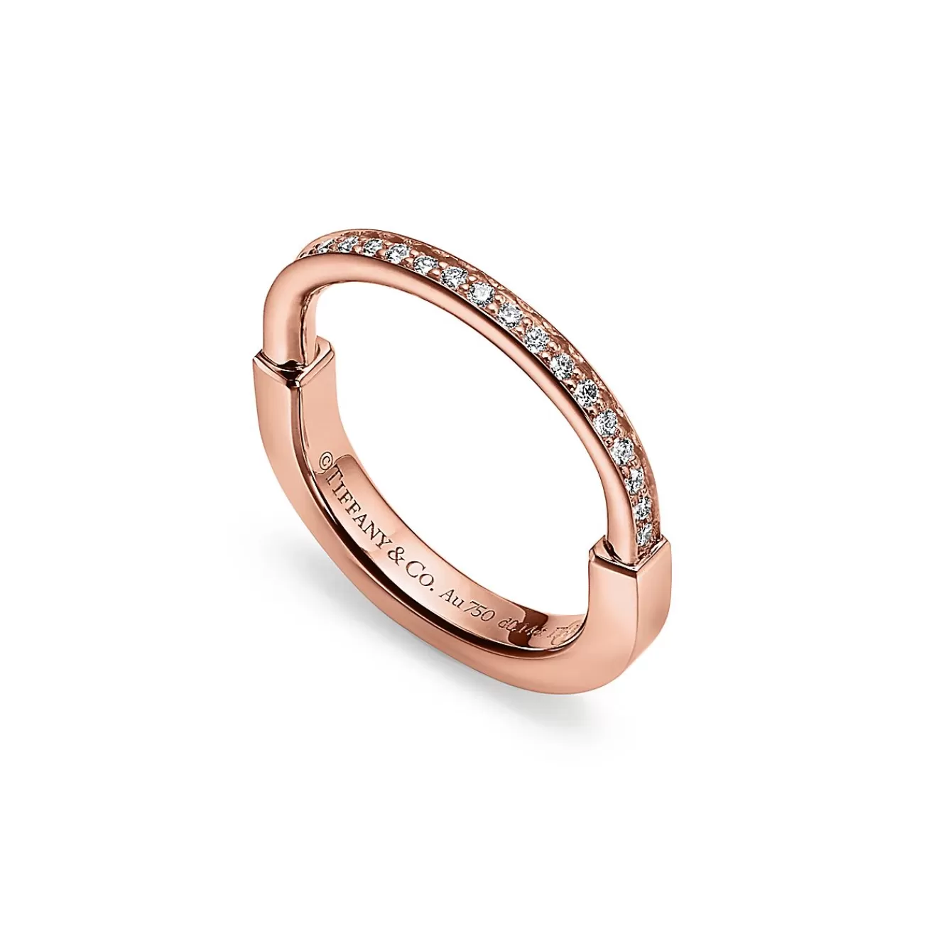 Tiffany & Co. Tiffany Lock Ring in Rose Gold with Diamonds | ^ Rings | Stacking Rings