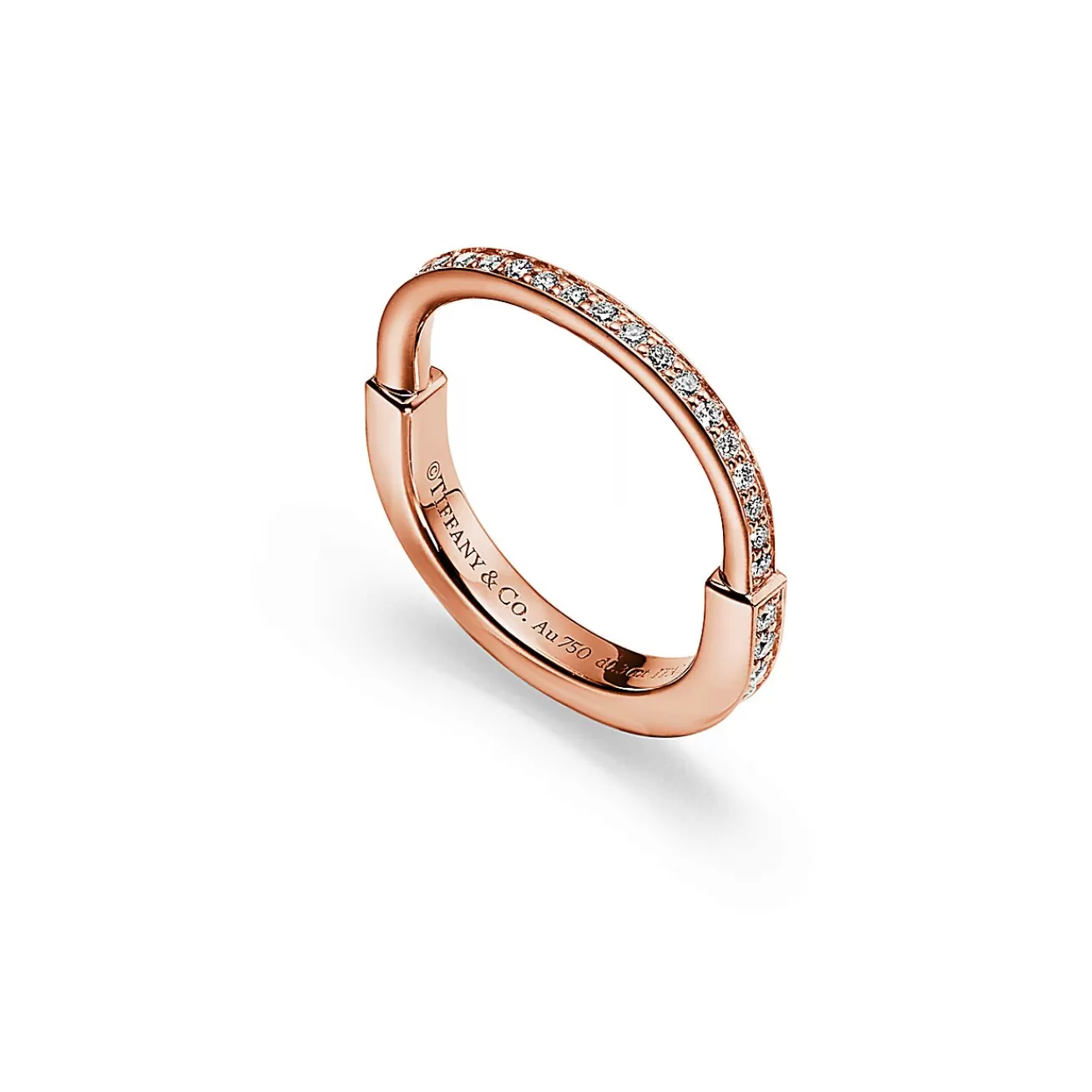 Tiffany & Co. Tiffany Lock Ring in Rose Gold with Pavé Diamonds | ^ Rings | Gifts for Her