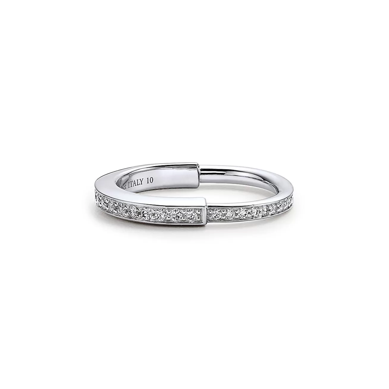 Tiffany & Co. Tiffany Lock Ring in White Gold with Pavé Diamonds | ^ Rings | Gifts for Her
