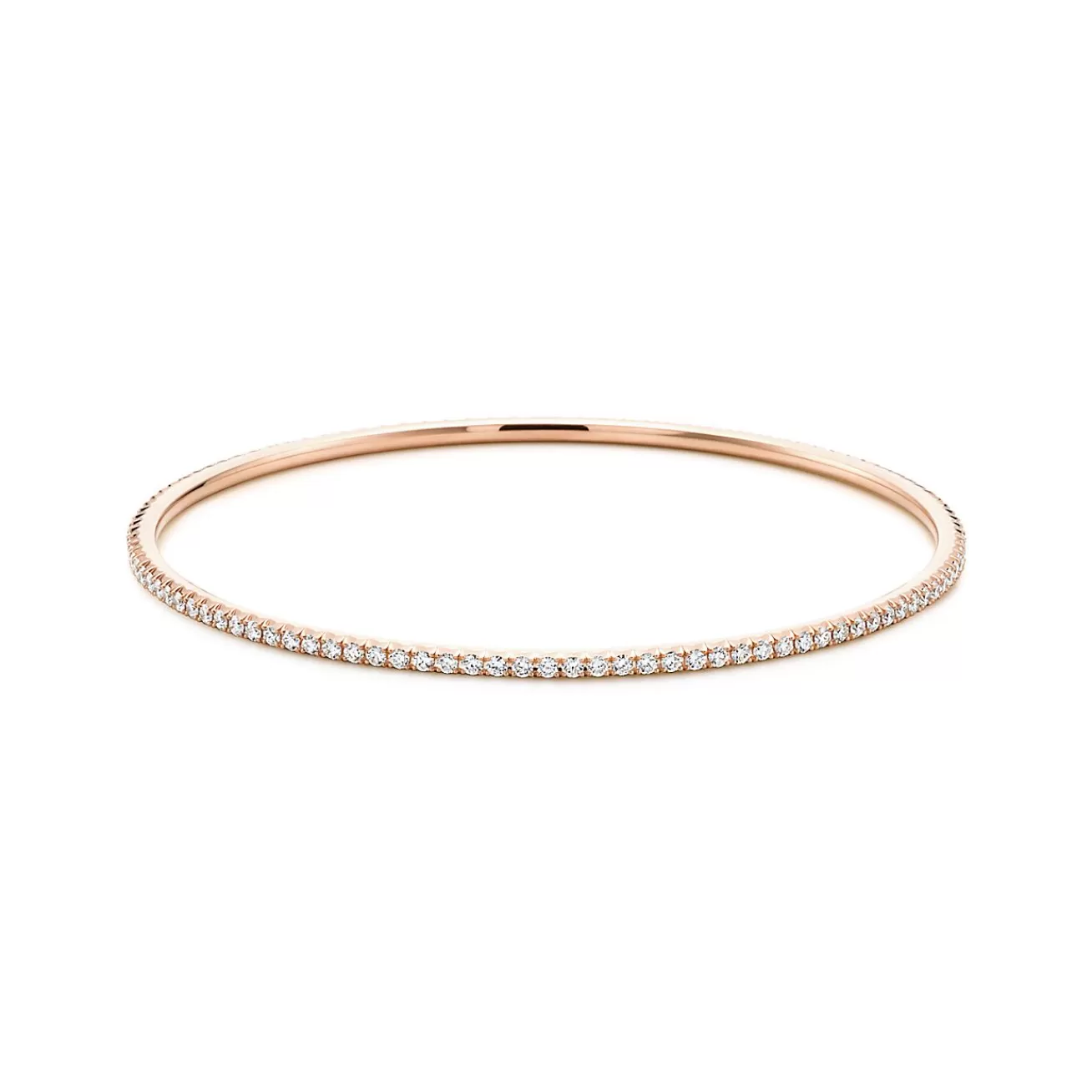 Tiffany & Co. Tiffany Metro bangle in 18k rose gold with diamonds, medium. | ^ Bracelets | Dainty Jewelry