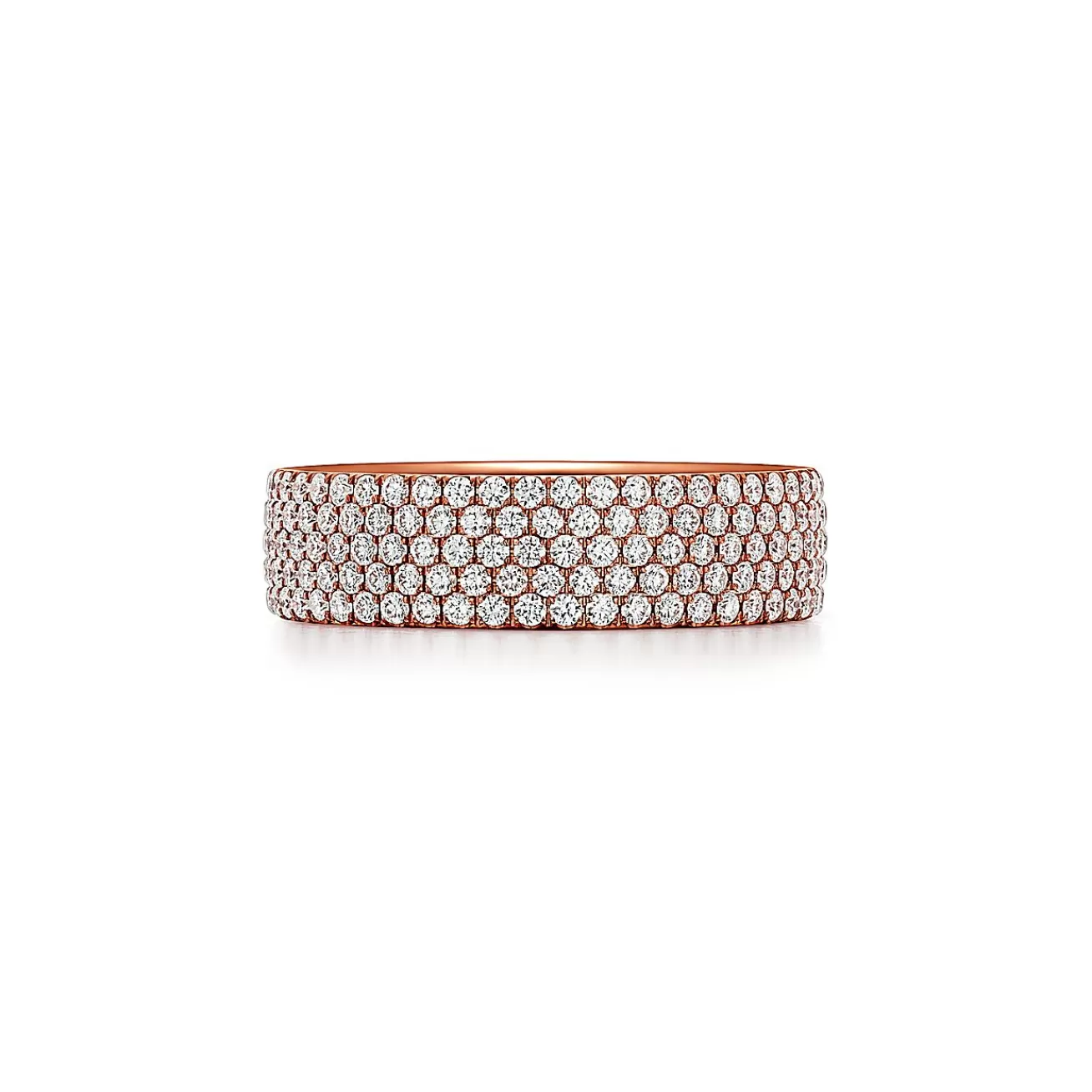 Tiffany & Co. Tiffany Metro Five-row Ring in Rose Gold with Diamonds | ^ Rings | Stacking Rings