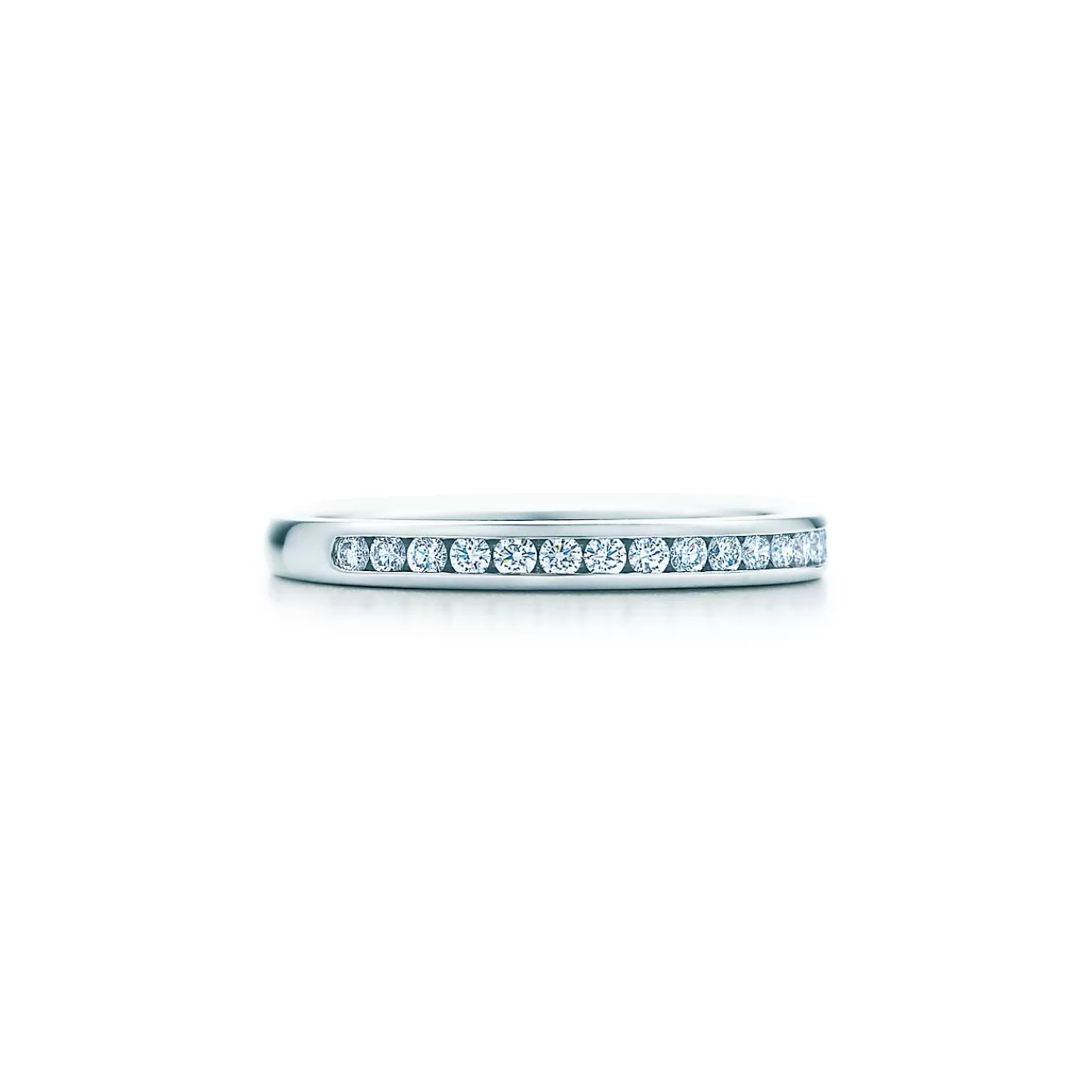 Tiffany & Co. Tiffany® Setting Wedding Band in Platinum with a Half-circle of Diamonds, 2 mm | ^Women Rings | Platinum Jewelry