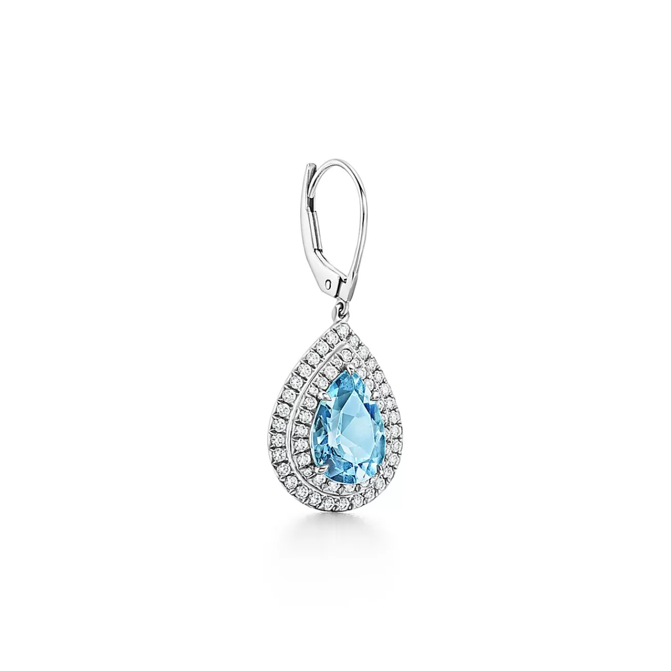 Tiffany & Co. Tiffany Soleste® earrings in platinum with diamonds and aquamarines. | ^ Earrings | Platinum Jewelry