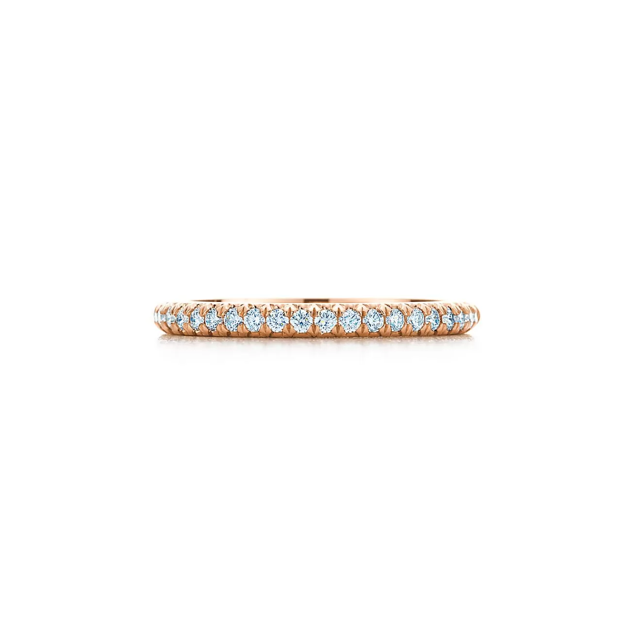 Tiffany & Co. Tiffany Soleste® Half Eternity Ring in Rose Gold with Diamonds | ^Women Rings | Stacking Rings