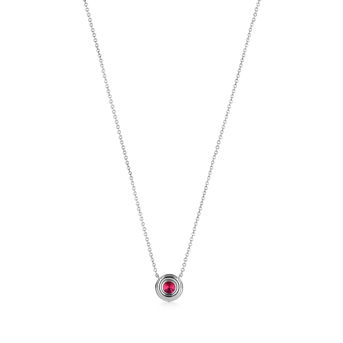 Tiffany & Co. Tiffany Soleste® pendant in platinum with a ruby and diamonds. | ^ Necklaces & Pendants | Platinum Jewelry