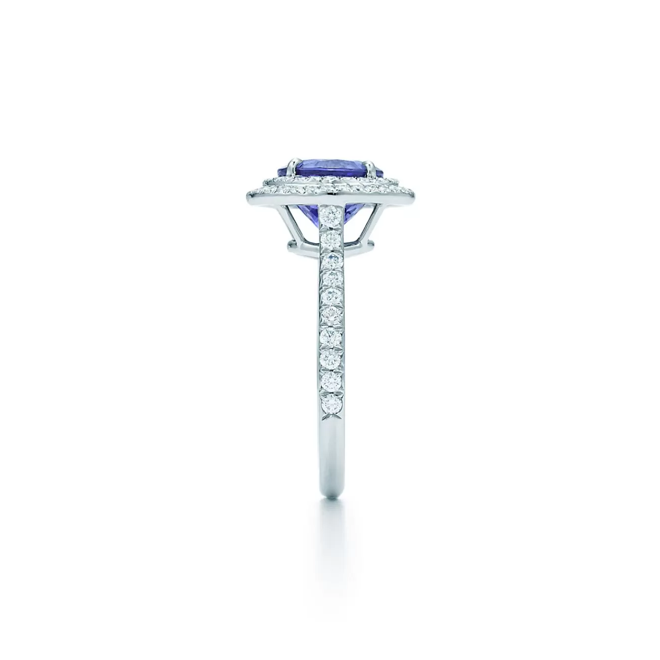 Tiffany & Co. Tiffany Soleste® ring in platinum with a .70-carat tanzanite and diamonds. | ^ Rings | Platinum Jewelry