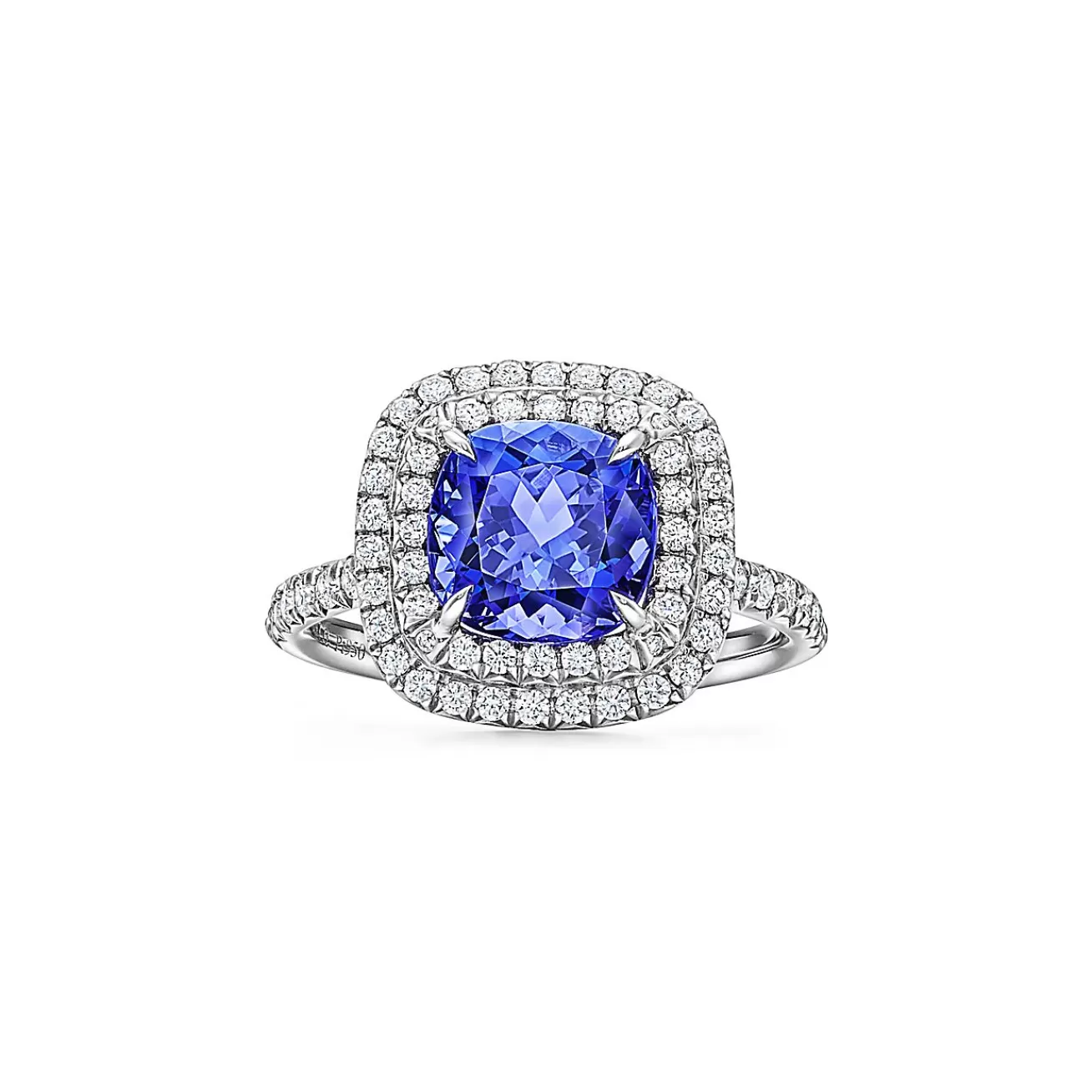 Tiffany & Co. Tiffany Soleste ring in platinum with diamonds and a tanzanite. | ^ Rings | Platinum Jewelry
