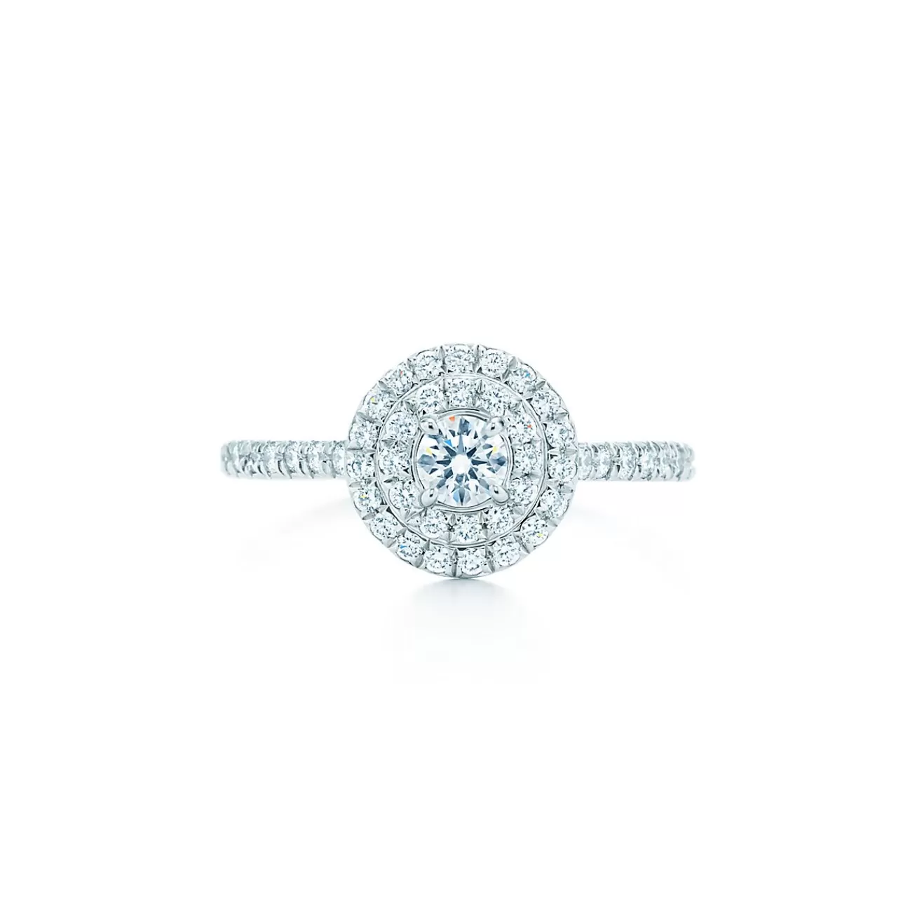 Tiffany & Co. Tiffany Soleste® ring in platinum with round brilliant diamonds. | ^ Platinum Jewelry | Diamond Jewelry