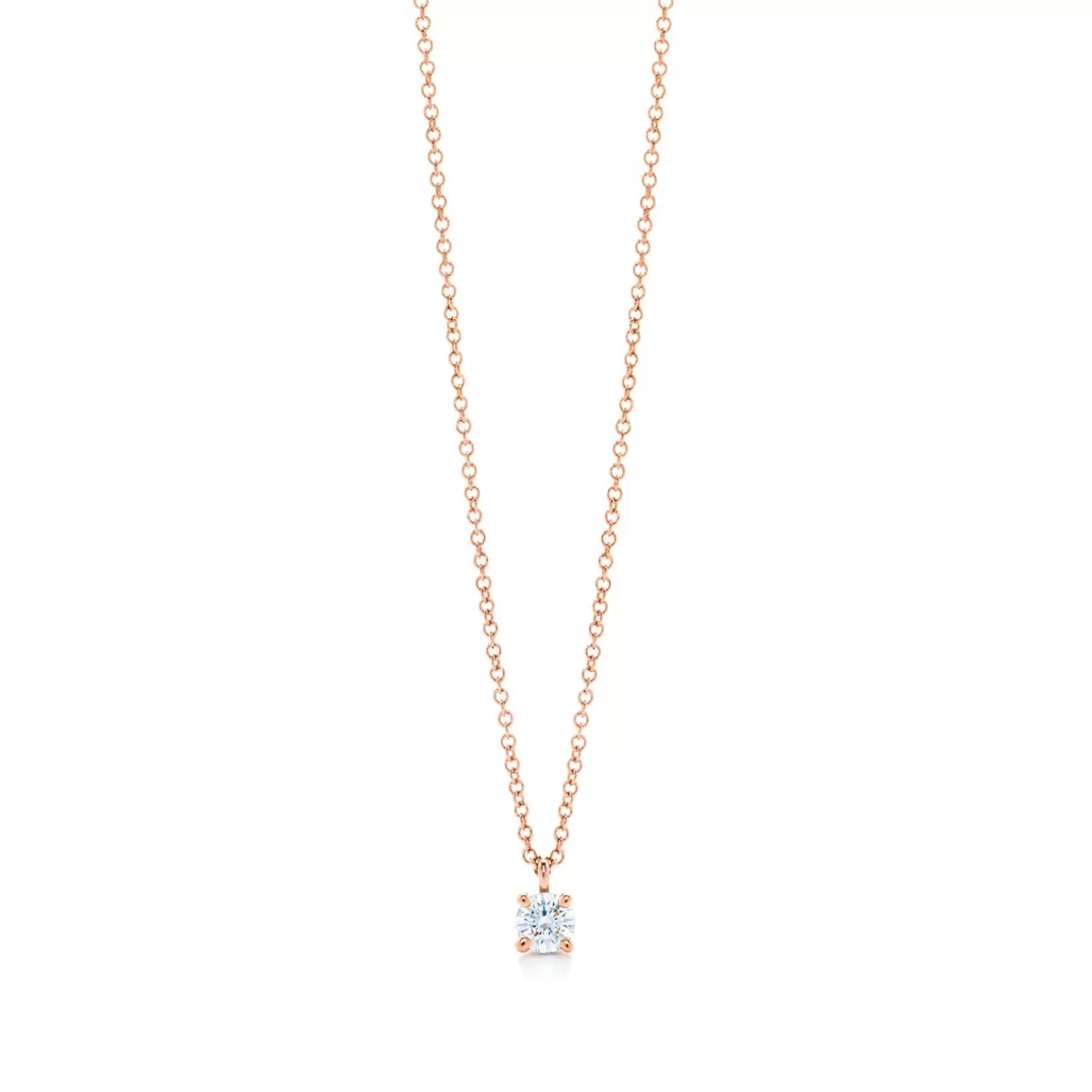 Tiffany & Co. Tiffany solitaire diamond pendant in 18k rose gold. | ^ Necklaces & Pendants | Gifts for Her