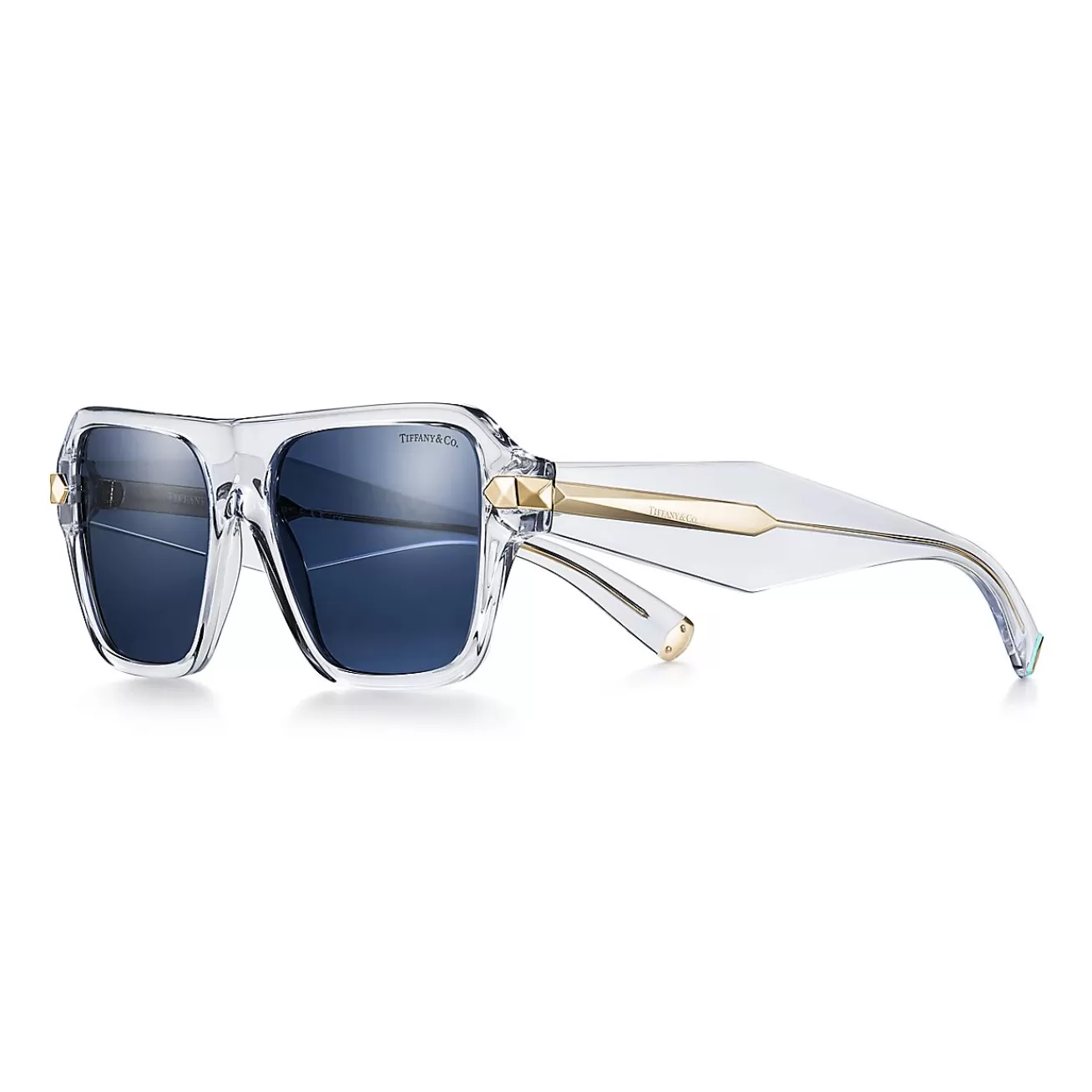 Tiffany & Co. Tiffany Sunglasses in Clear Acetate with Dark Blue Lenses | ^Women Sunglasses | Women's Accessories