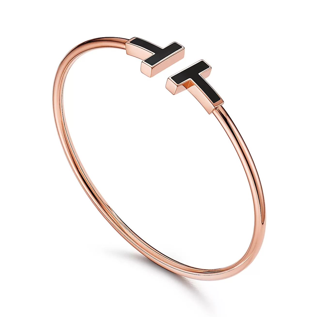 Tiffany & Co. Tiffany T black onyx wire bracelet in 18k rose gold, medium. | ^ Bracelets | Men's Jewelry