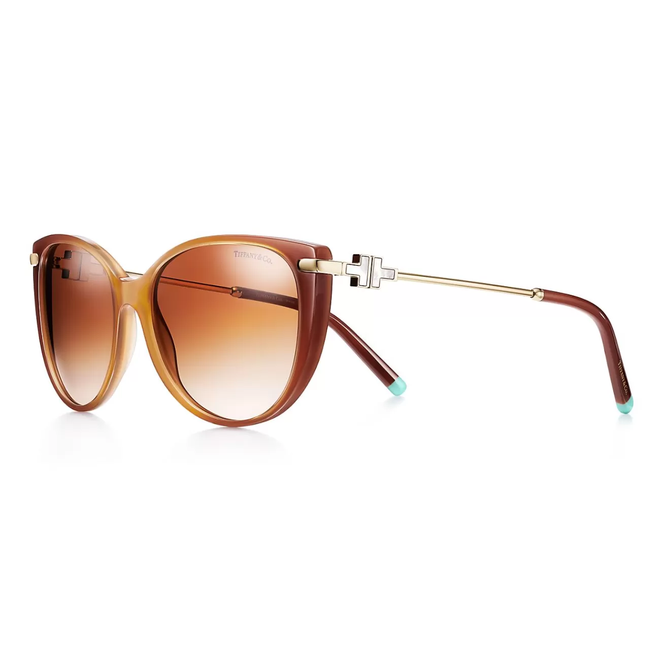 Tiffany & Co. Tiffany T Cat Eye Sunglasses in Camel Acetate with Mother-of-pearl | ^ Tiffany T | Sunglasses