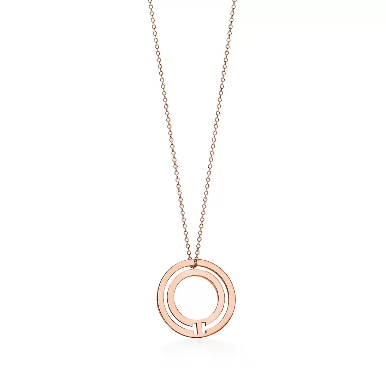 Tiffany & Co. Tiffany T circle pendant in 18k rose gold. | ^ Necklaces & Pendants | Rose Gold Jewelry