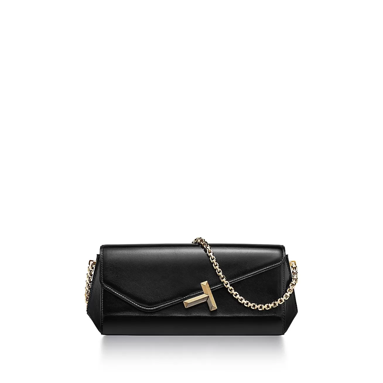 Tiffany & Co. Tiffany T Clutch in Black Leather with a Chain | ^Women Bags | Women's Accessories