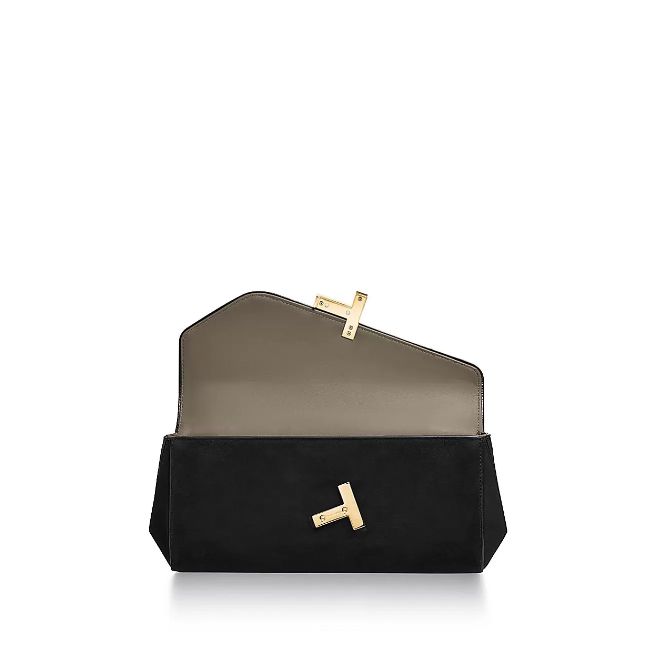 Tiffany & Co. Tiffany T Clutch in Black Suede | ^Women Bags | Women's Accessories