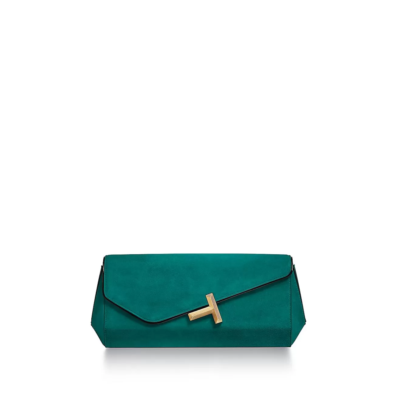 Tiffany & Co. Tiffany T Clutch in Emerald Green Suede | ^Women Bags | Women's Accessories