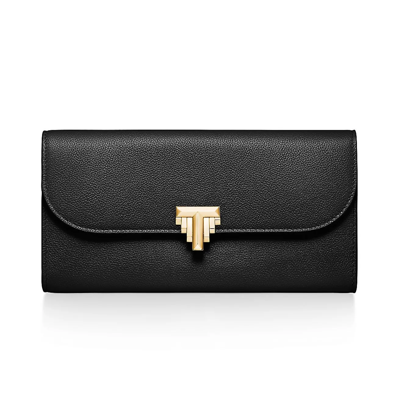 Tiffany & Co. Tiffany T Deco Continental Wallet in Black Leather | ^Women Small Leather Goods | Women's Accessories