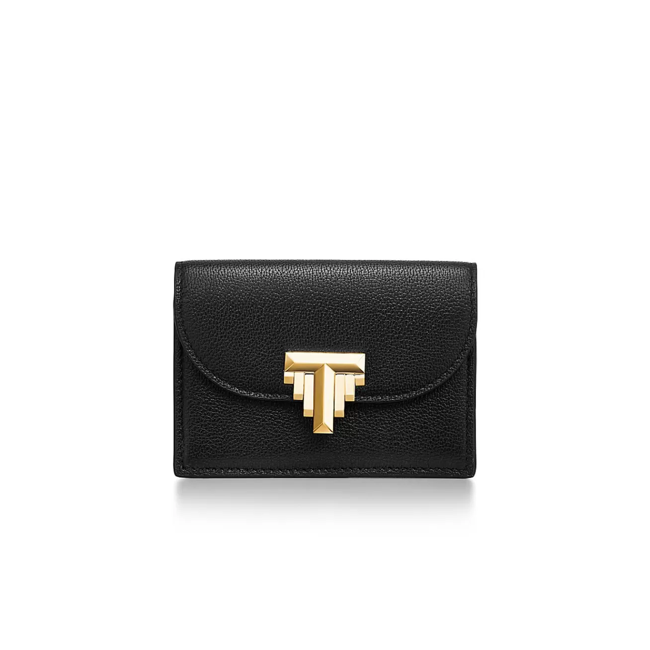 Tiffany & Co. Tiffany T Deco Flap Card Holder in Black Leather | ^Women Small Leather Goods | Women's Accessories