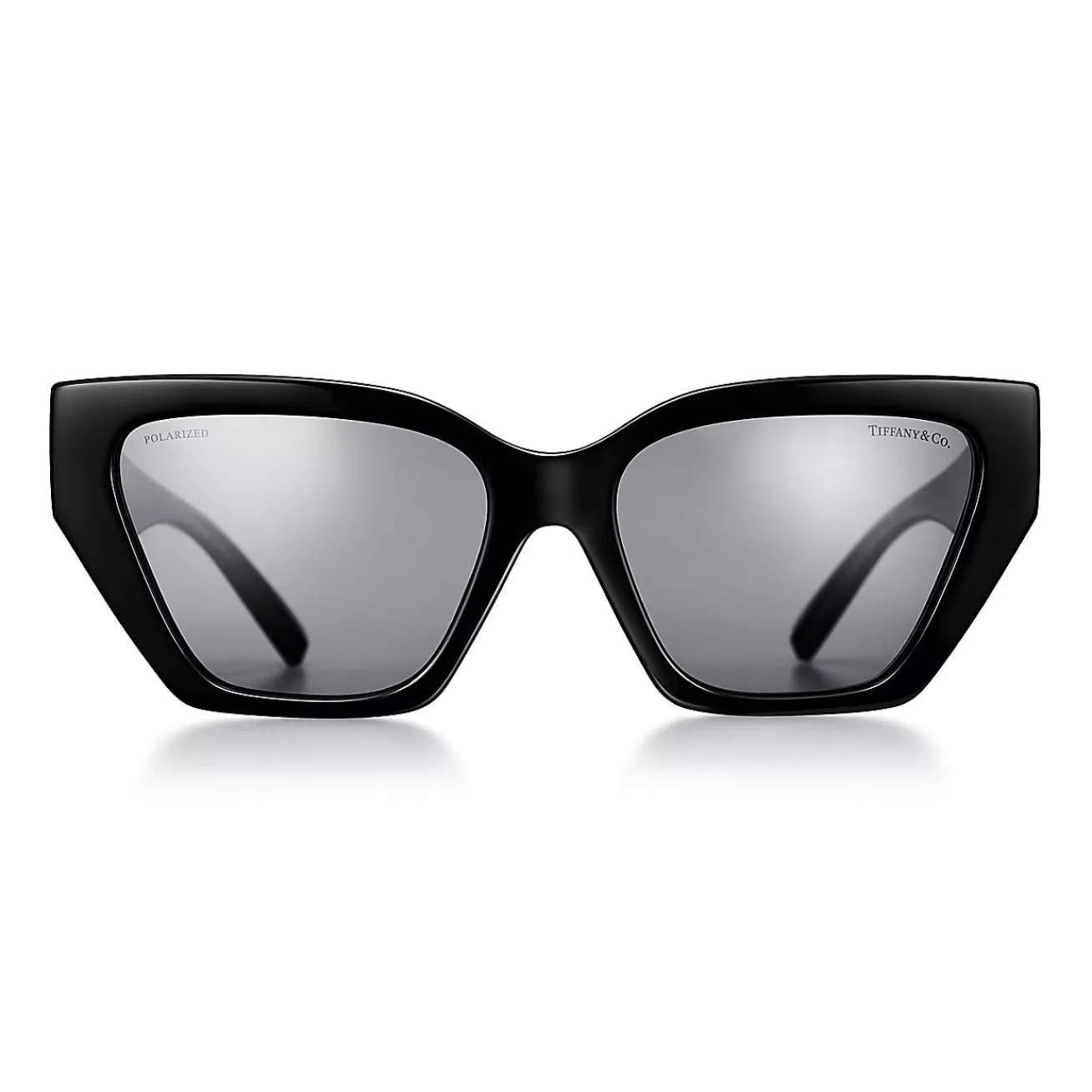 Tiffany & Co. Tiffany T Deco Sunglasses in Black Acetate, Gold-colored Metal and Gray Lenses | ^Women Tiffany T | Sunglasses