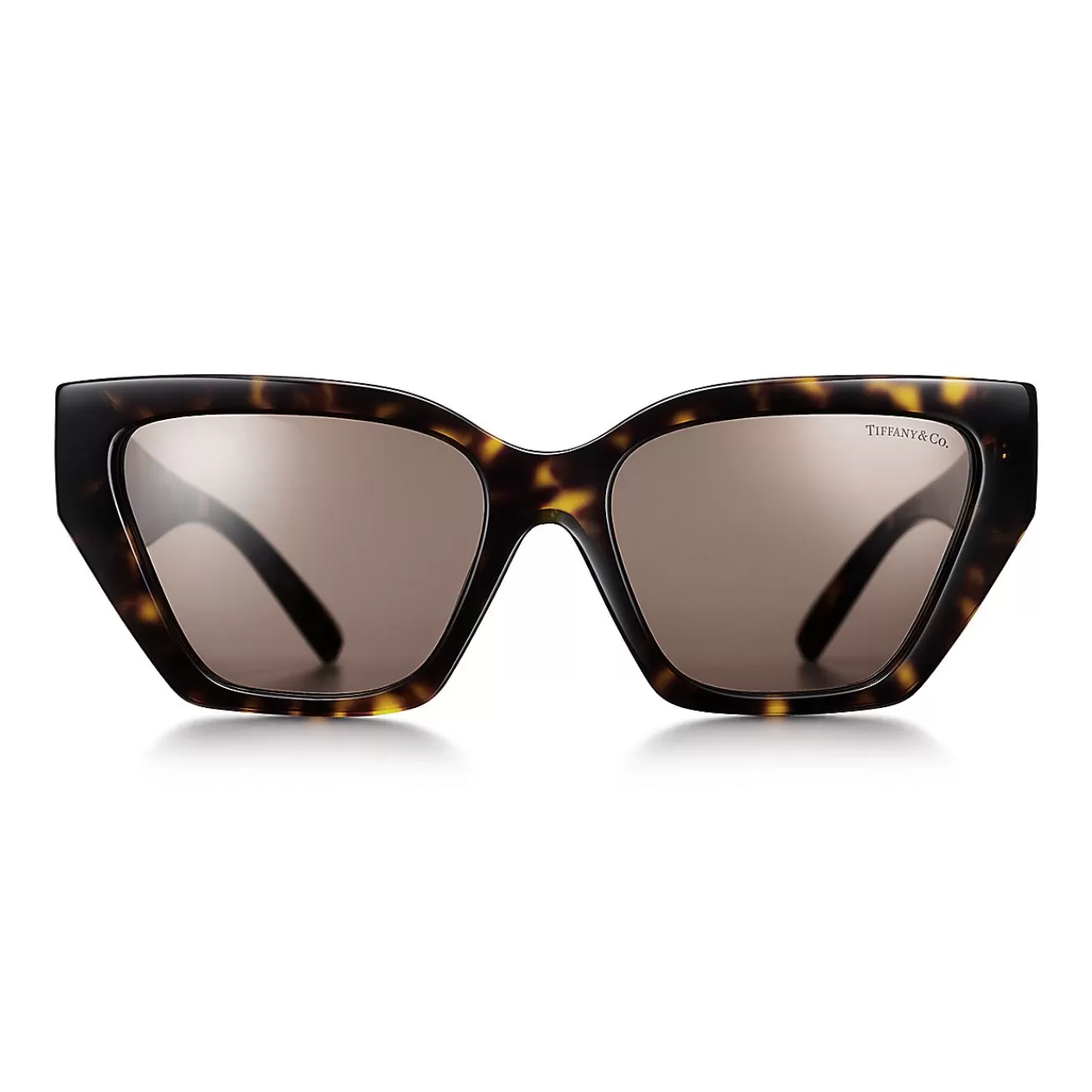 Tiffany & Co. Tiffany T Deco Sunglasses in Tortoise Acetate, Gold-colored Metal & Brown Lenses | ^Women Tiffany T | Sunglasses