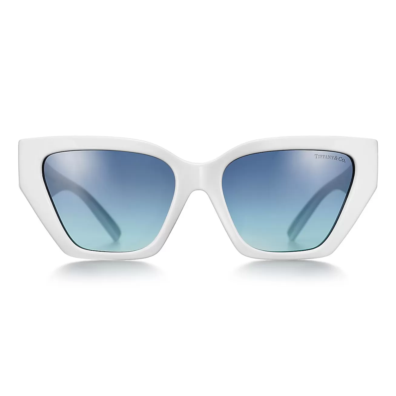Tiffany & Co. Tiffany T Deco Sunglasses in White Acetate and Tiffany Blue® Gradient Lenses | ^Women Tiffany T | Sunglasses