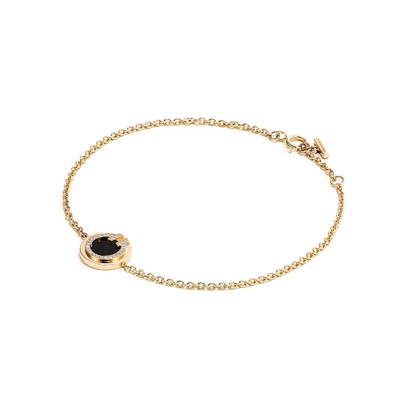 Tiffany & Co. Tiffany T diamond and black onyx circle bracelet in 18k gold. | ^ Bracelets | Gold Jewelry