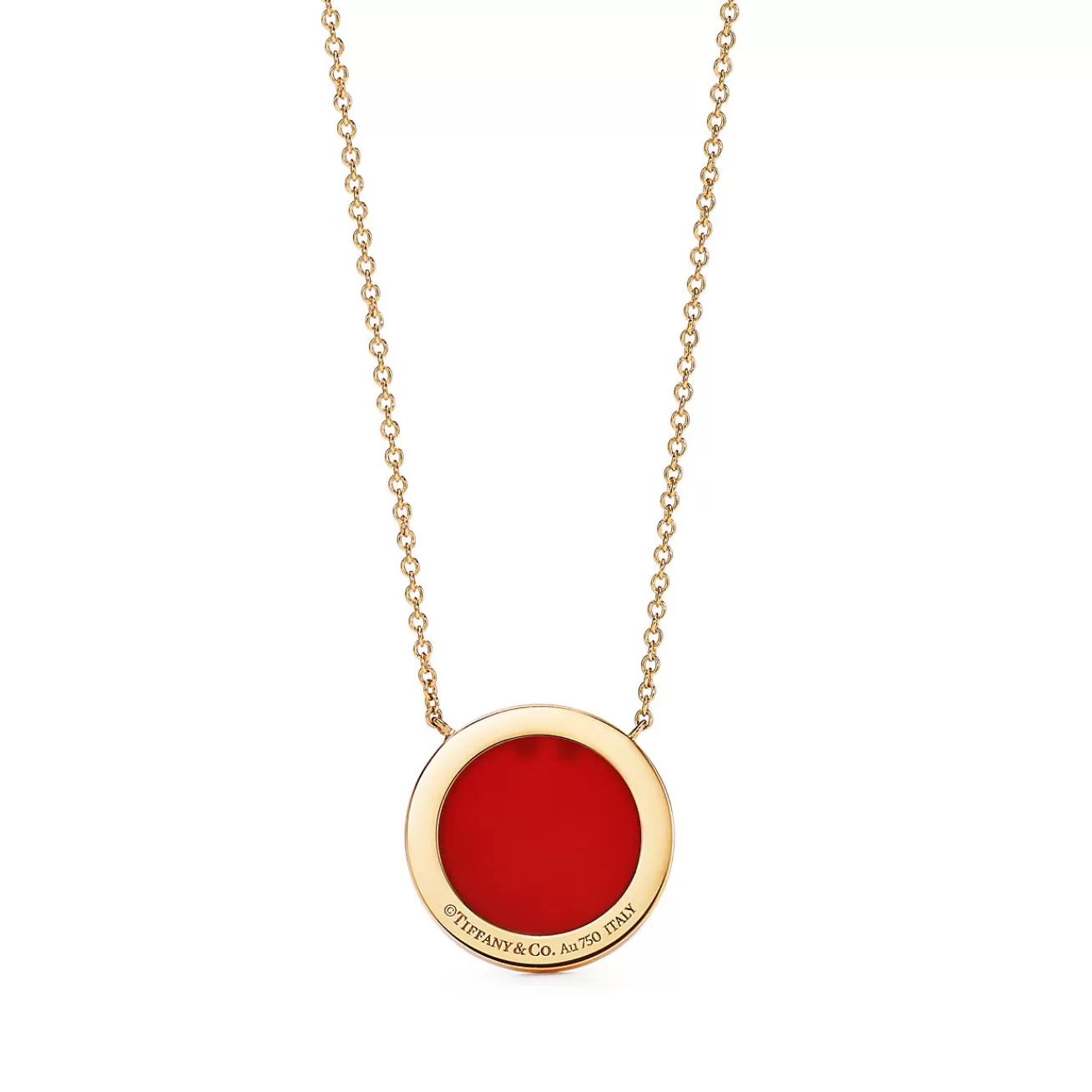 Tiffany & Co. Tiffany T diamond and carnelian circle pendant in 18k gold. | ^ Necklaces & Pendants | Gold Jewelry