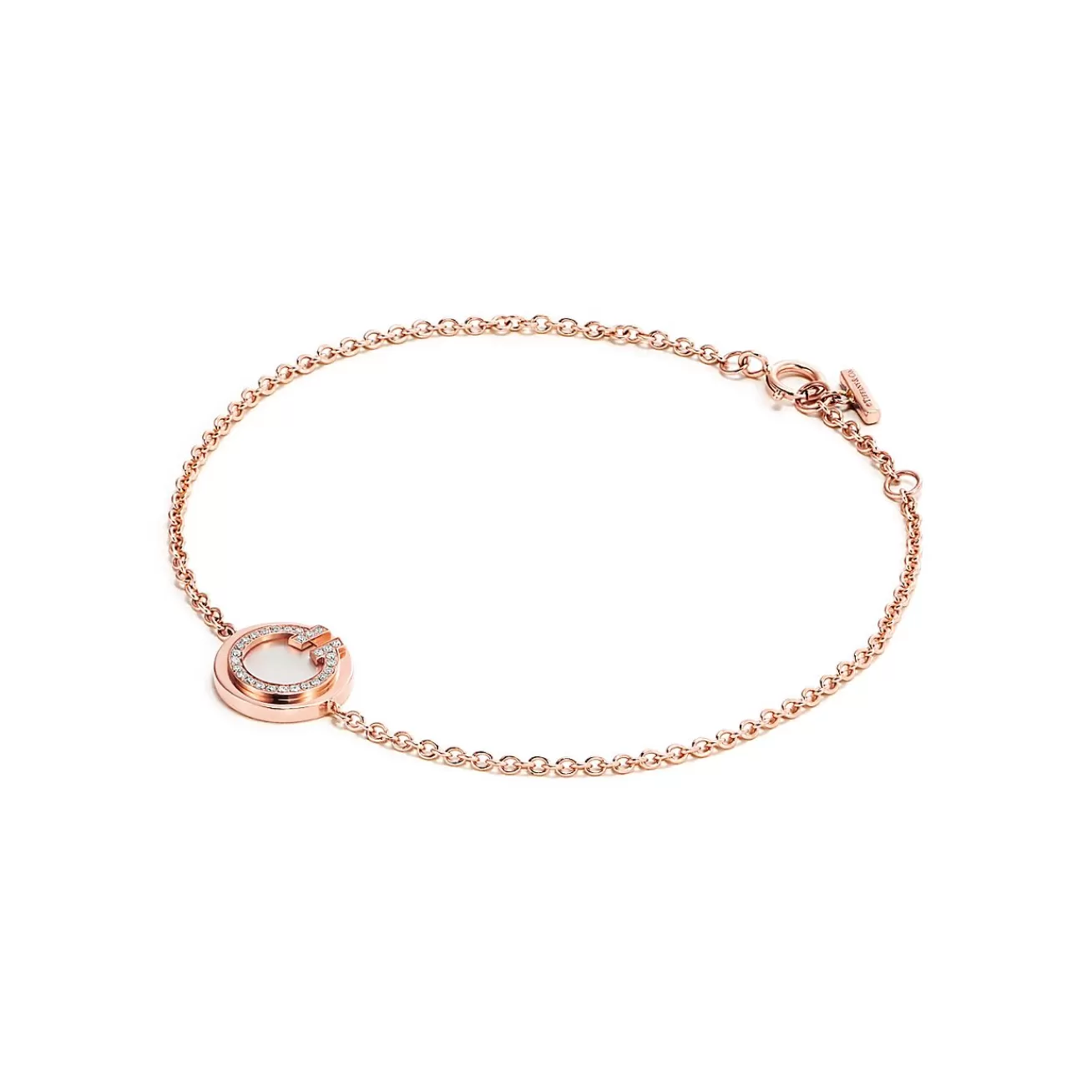 Tiffany & Co. Tiffany T diamond and mother-of-pearl circle bracelet in 18k rose gold. | ^ Bracelets | Rose Gold Jewelry