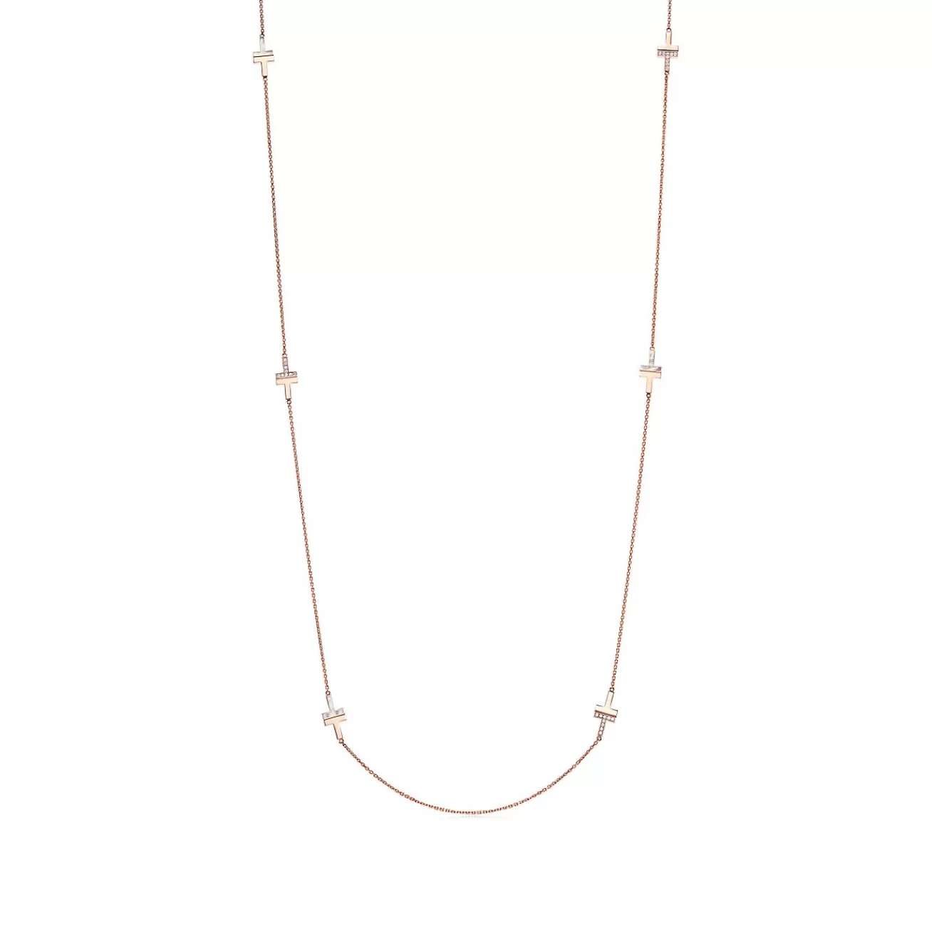 Tiffany & Co. Tiffany T diamond and mother-of-pearl station necklace in 18k rose gold. | ^ Necklaces & Pendants | Gifts for Her
