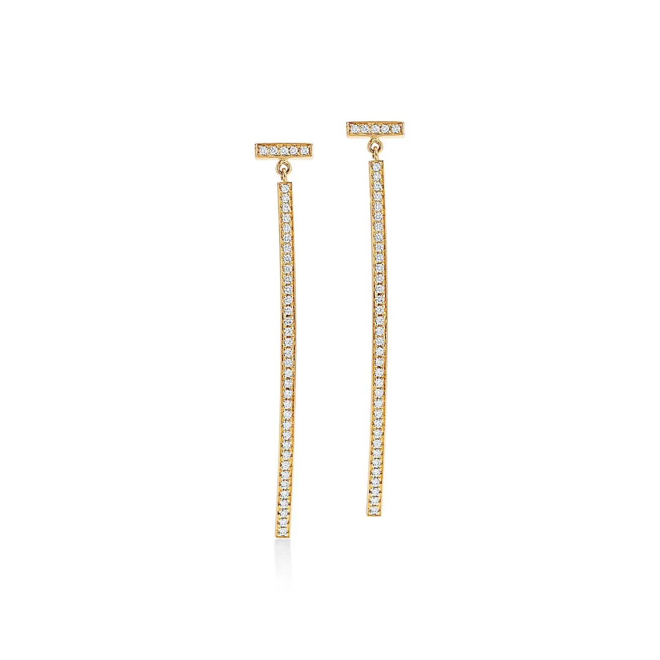 Tiffany & Co. Tiffany T diamond bar earrings in 18k gold. | ^ Earrings | Gold Jewelry