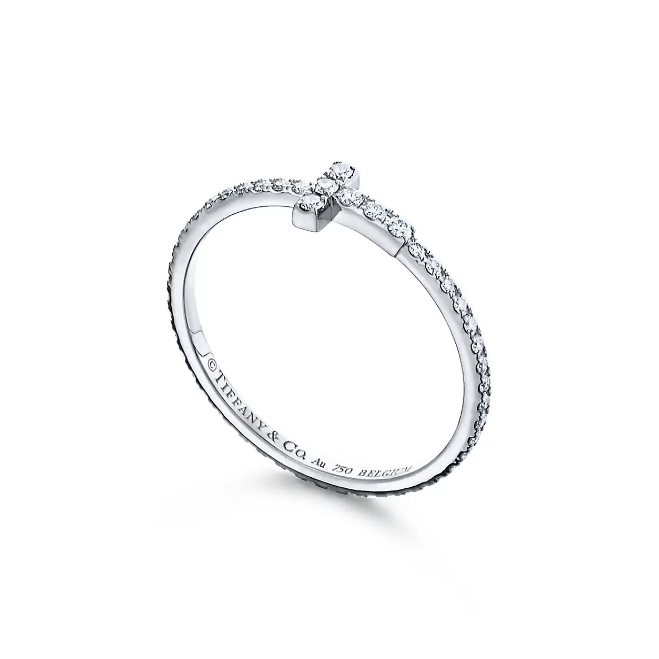 Tiffany & Co. Tiffany T diamond wire band ring in 18k white gold. | ^ Rings | Men's Jewelry