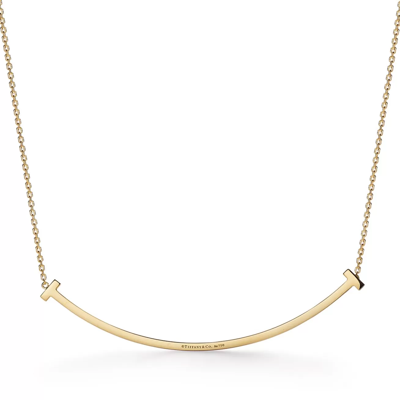 Tiffany & Co. Tiffany T extra large smile pendant in 18k gold with diamonds. | ^ Necklaces & Pendants | Men's Jewelry