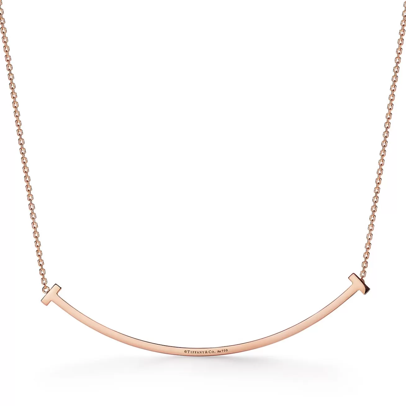 Tiffany & Co. Tiffany T extra large smile pendant in 18k rose gold with diamonds. | ^ Necklaces & Pendants | Men's Jewelry