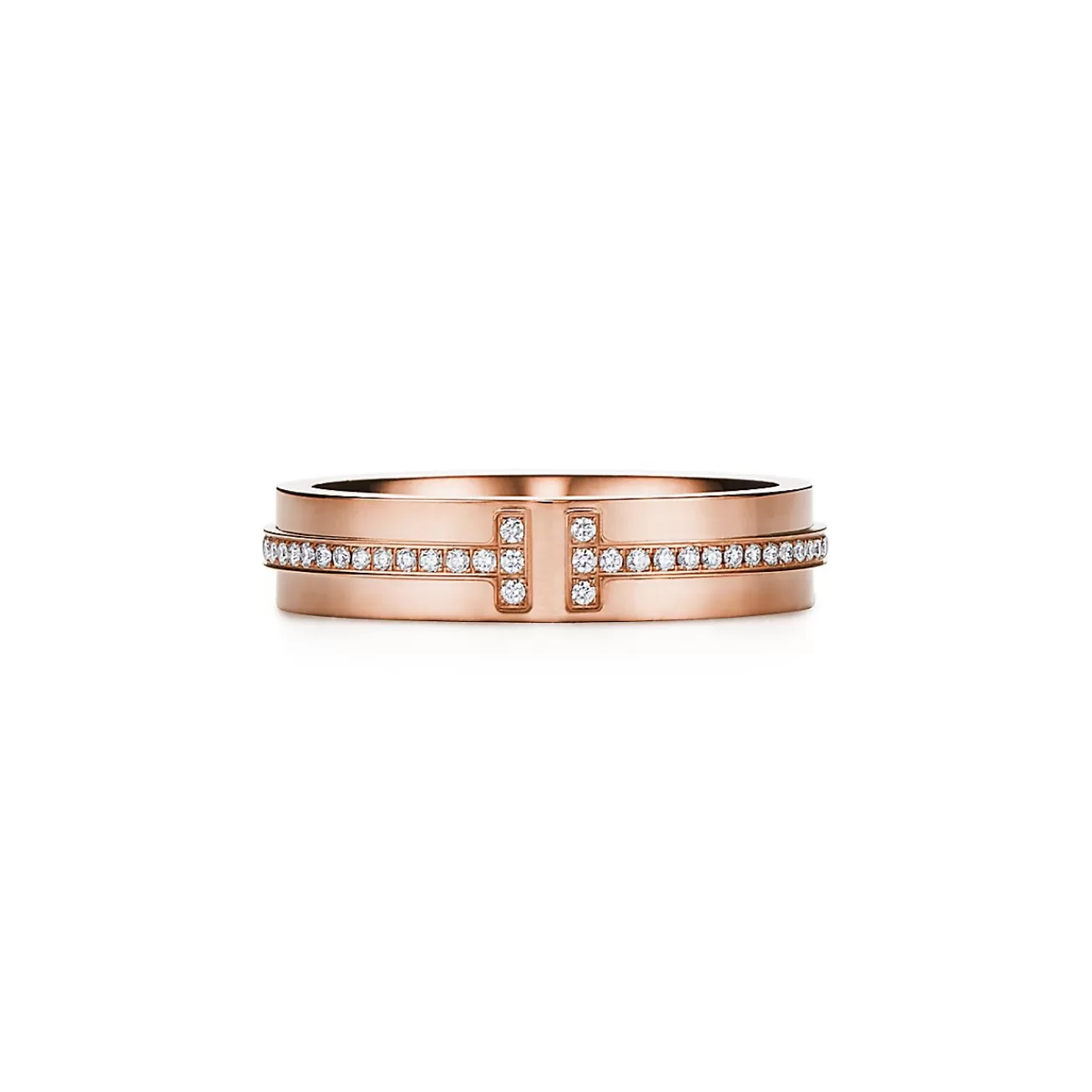 Tiffany & Co. Tiffany T narrow diamond ring in 18k rose gold, 4.5 mm wide. | ^Women Rings | Men's Jewelry