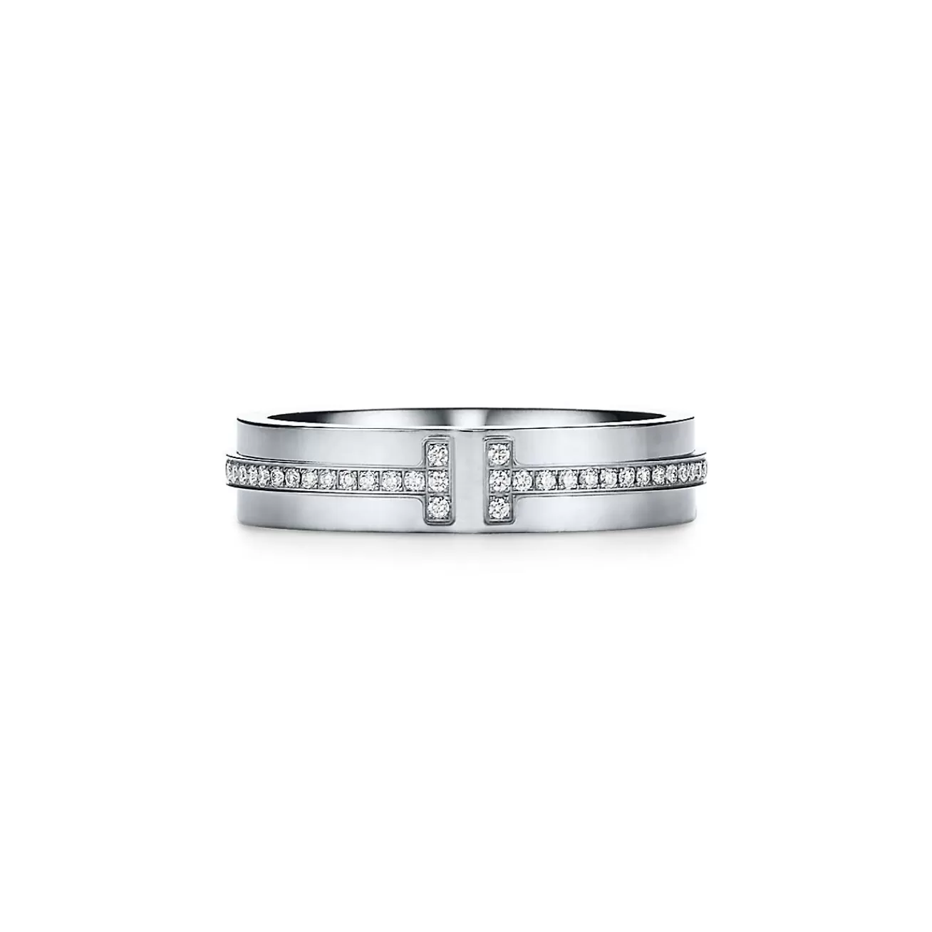 Tiffany & Co. Tiffany T narrow diamond ring in 18k white gold, 4.5 mm wide. | ^Women Rings | Men's Jewelry