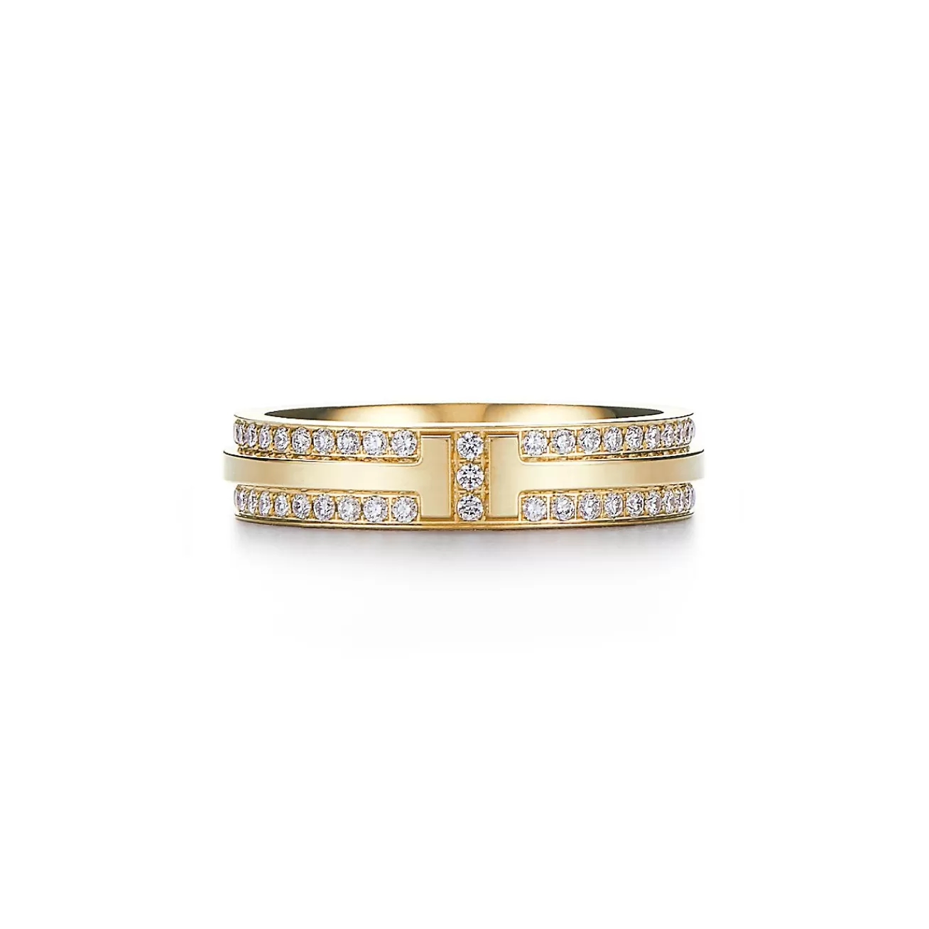 Tiffany & Co. Tiffany T narrow pavé diamond ring in 18k gold, 4.5 mm wide. | ^Women Rings | Men's Jewelry