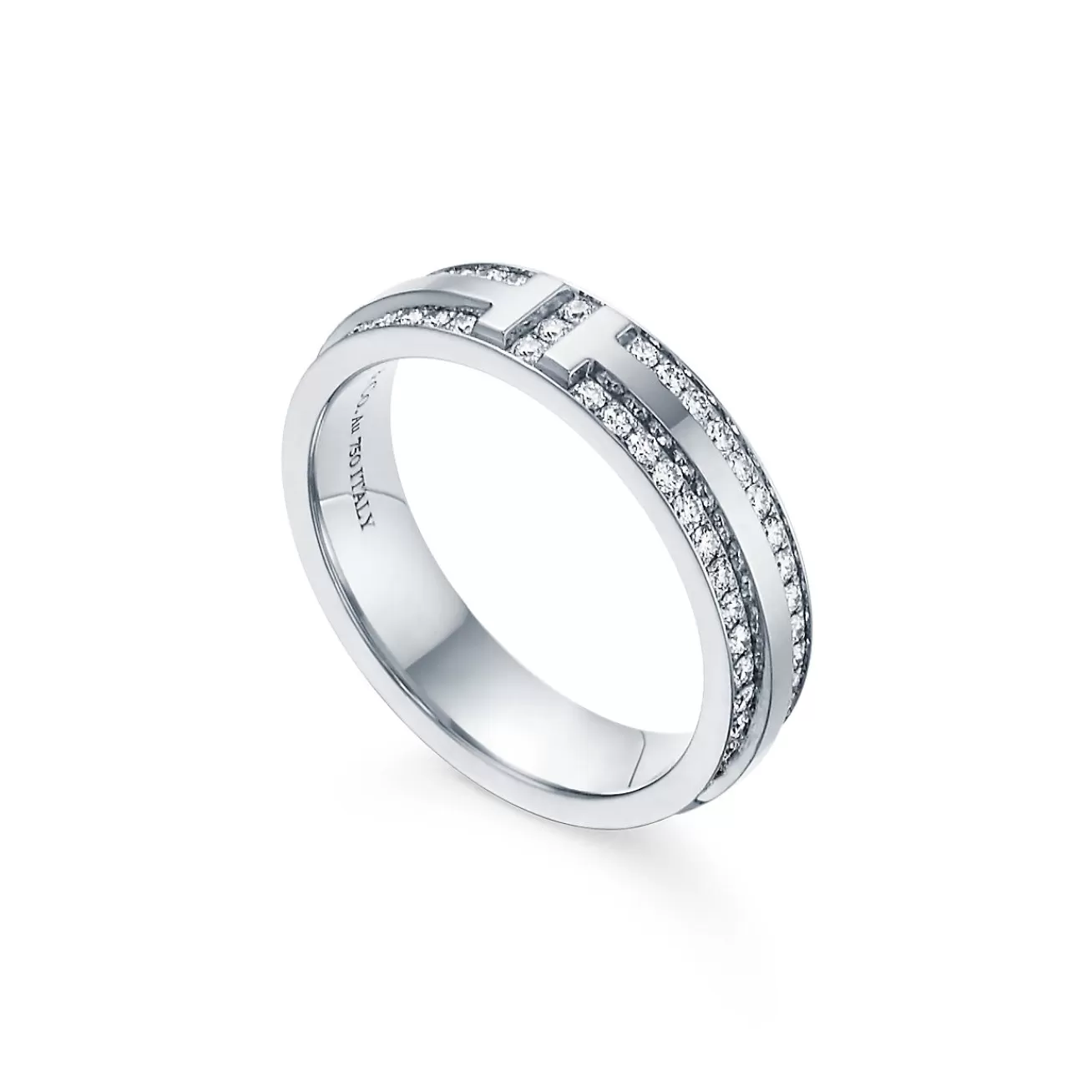 Tiffany & Co. Tiffany T narrow pavé diamond ring in 18k white gold, 4.5 mm wide. | ^Women Rings | Men's Jewelry