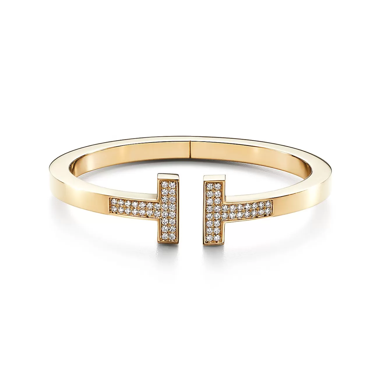 Tiffany & Co. Tiffany T pavé diamond square bracelet in 18k gold, medium. | ^ Bracelets | Men's Jewelry