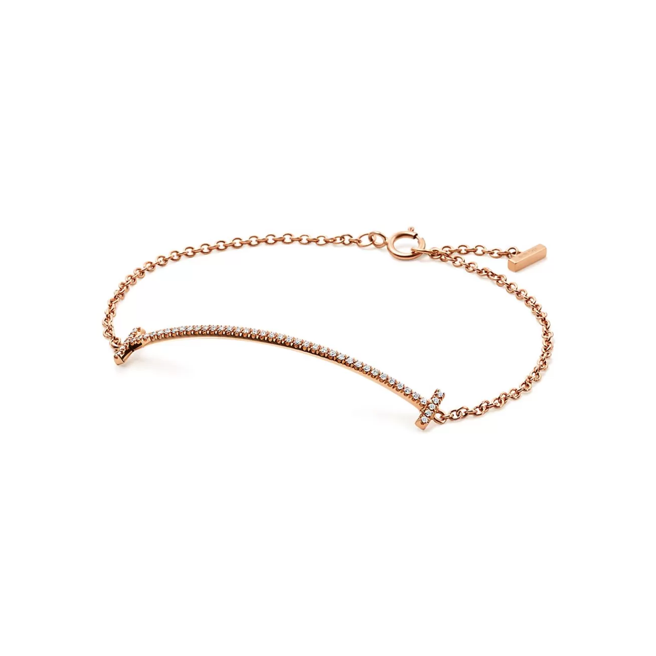 Tiffany & Co. Tiffany T Smile Bracelet in Rose Gold with Diamonds | ^ Bracelets | Rose Gold Jewelry