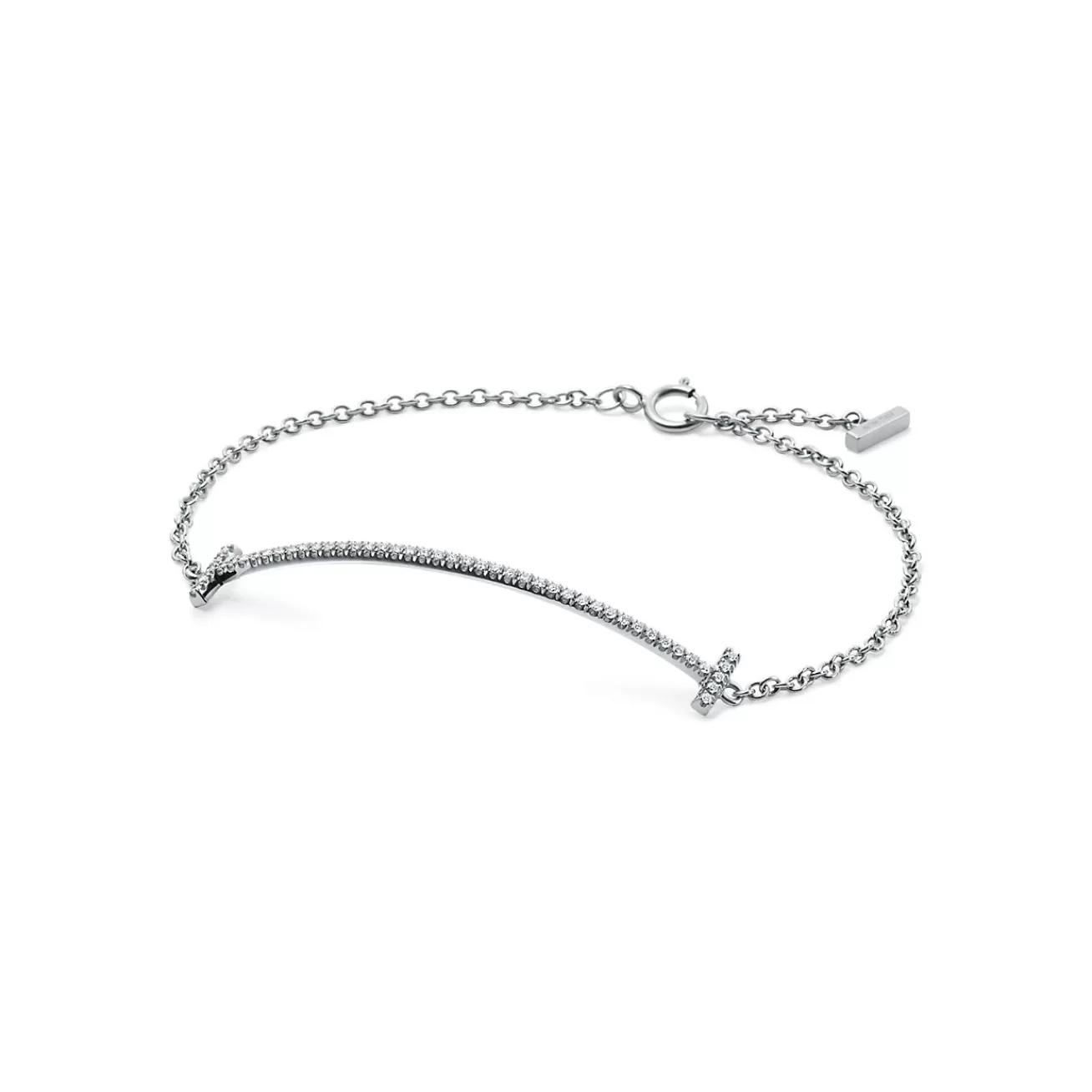 Tiffany & Co. Tiffany T Smile Bracelet in White Gold with Diamonds | ^ Bracelets | Diamond Jewelry