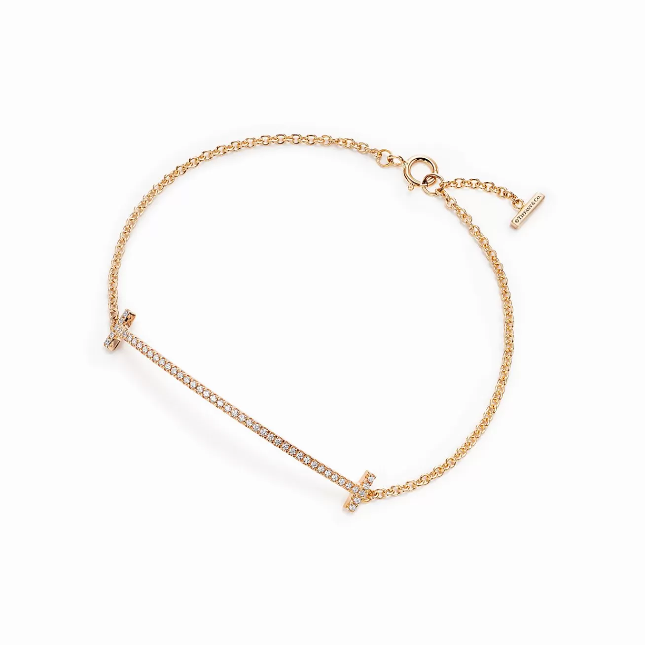 Tiffany & Co. Tiffany T Smile Bracelet in Yellow Gold with Diamonds | ^ Bracelets | Gold Jewelry