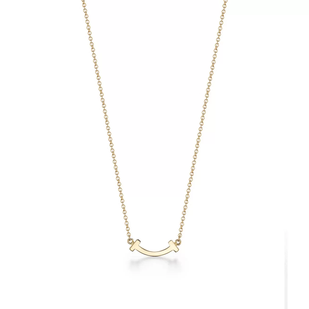 Tiffany & Co. Tiffany T smile pendant in 18k gold with diamonds, mini. | ^ Necklaces & Pendants | Gold Jewelry