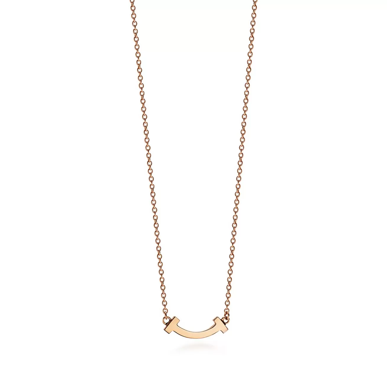 Tiffany & Co. Tiffany T smile pendant in 18k rose gold, mini. | ^ Necklaces & Pendants | Rose Gold Jewelry